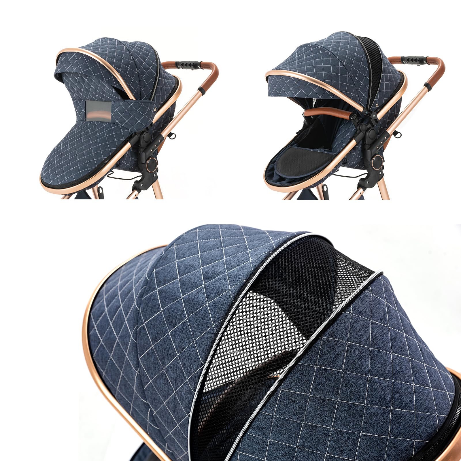 Lightweight Baby Stroller - One-Click Foldable Infant Stroller with Reversible Seat & Aluminum Frame | Portable Travel Stroller for Newborns & Toddlers | Perfect for Shopping, Travel & Outdoor Walks (Blue)