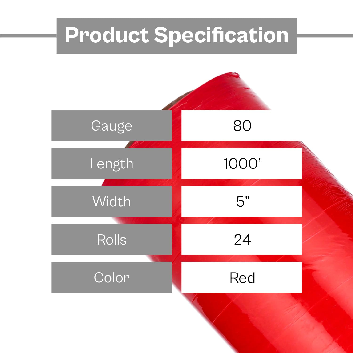 PSBM Red Mini Stretch Wrap with Plastic Handle - 24 Pack, 5