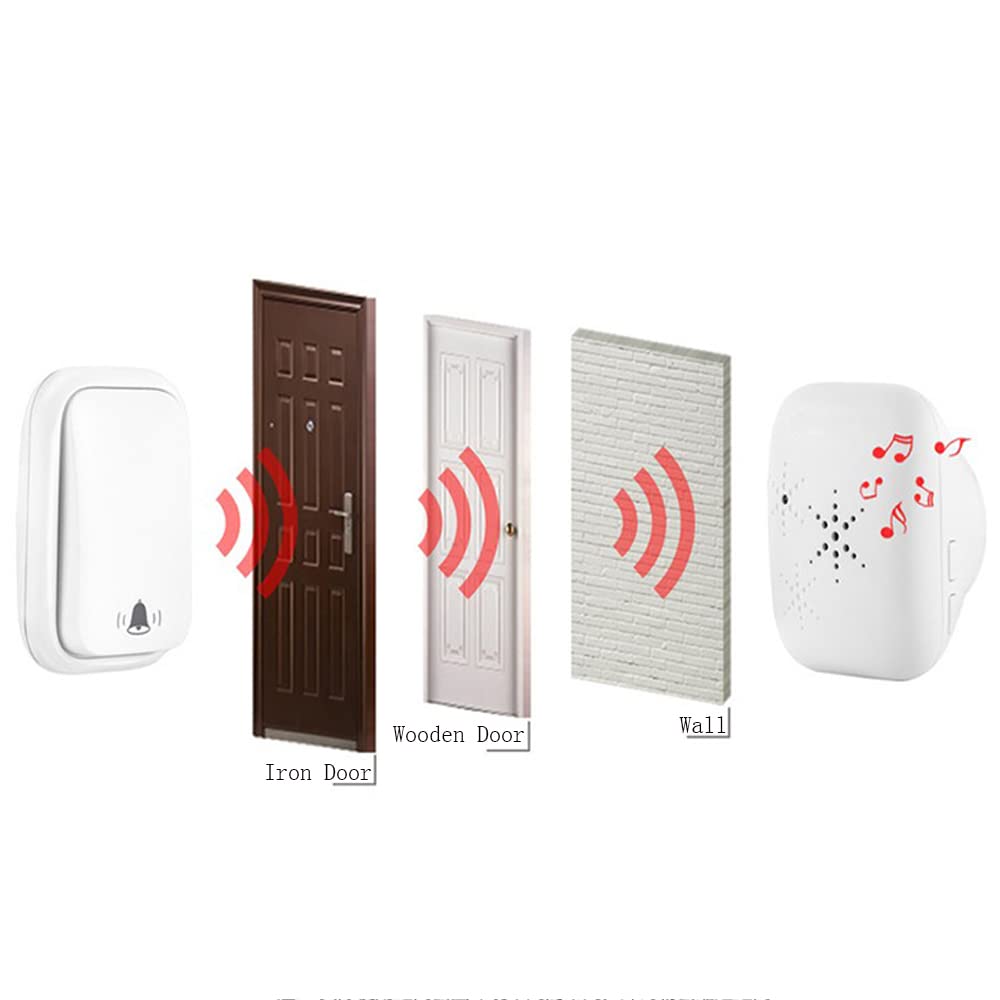 150M Long Range Wireless Doorbell with 38 Melodies, 433.92MHz Frequency, IP44 Weatherproof - Perfect for Home, Classroom, Office & Outdoor Use (Black)