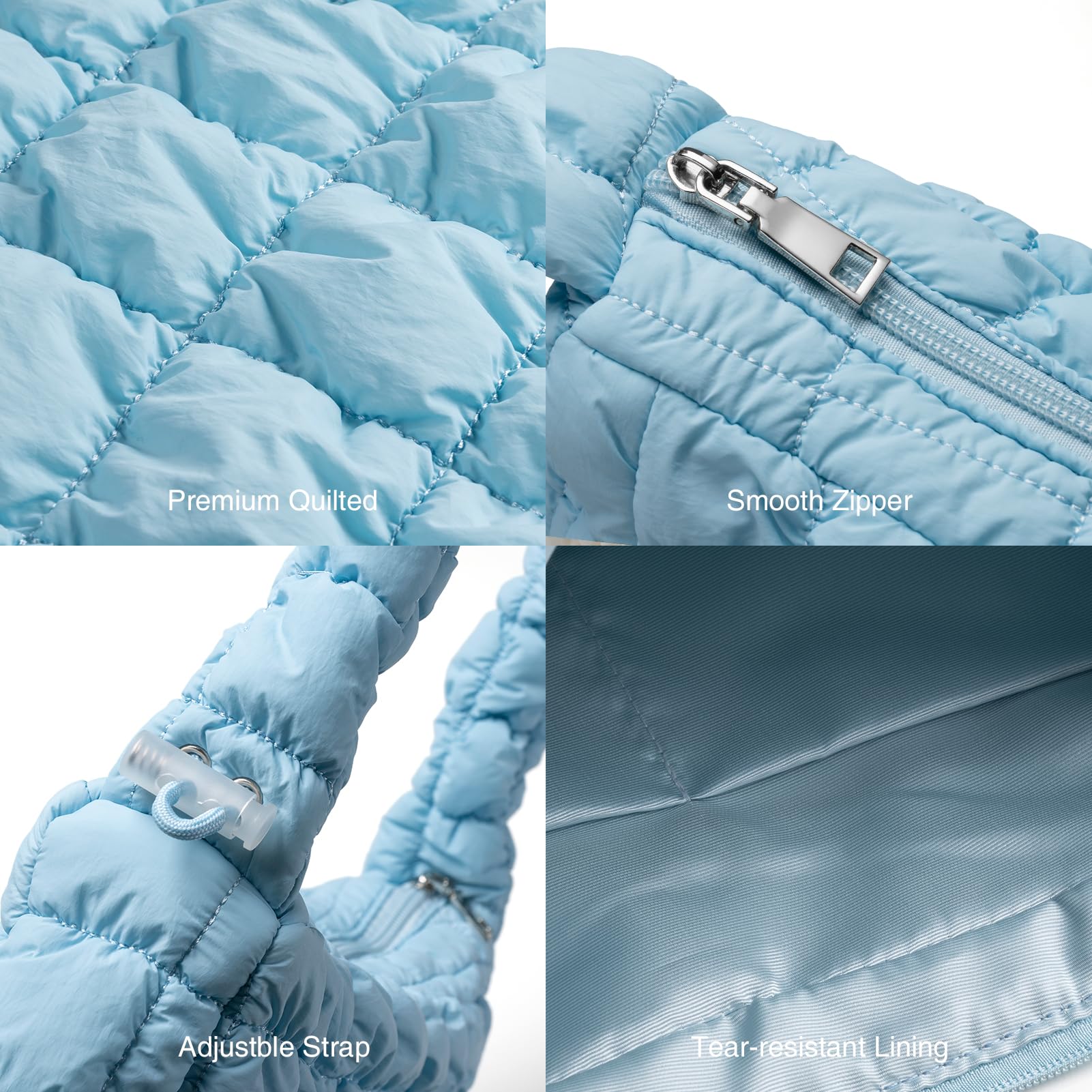 Lightweight Quilted Puffer Tote Bag for Women - Adjustable Shoulder Strap Crossbody Purse - Perfect for Work, Travel & Daily Use