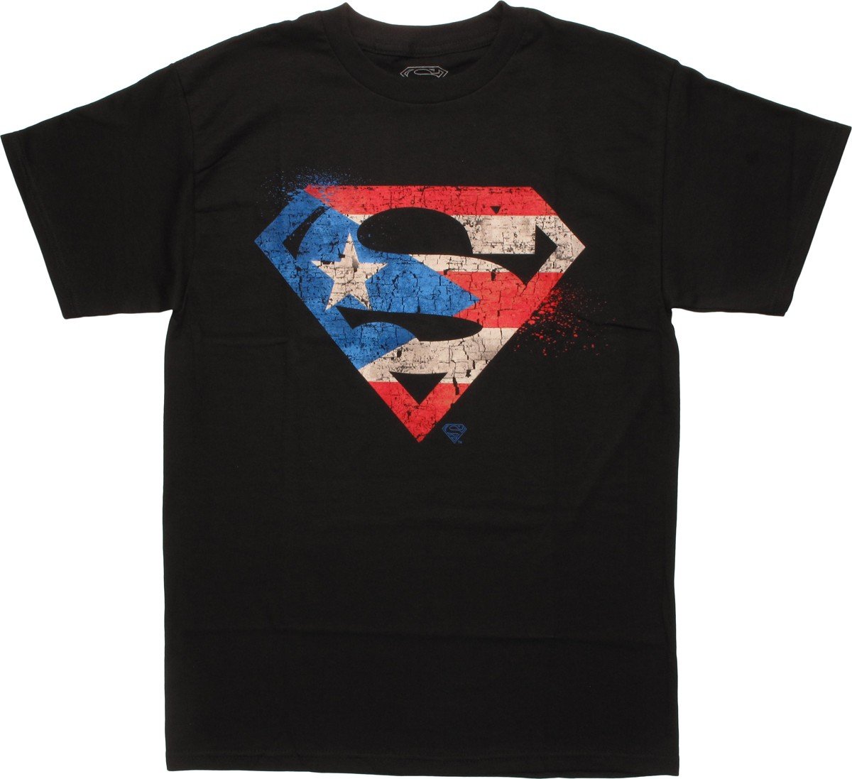 Superman Spray Painted Graphic T-Shirt | Vintage Flag Logo Cotton Tee for Men & Women | Casual Wear, Cosplay & Superhero Fan Apparel