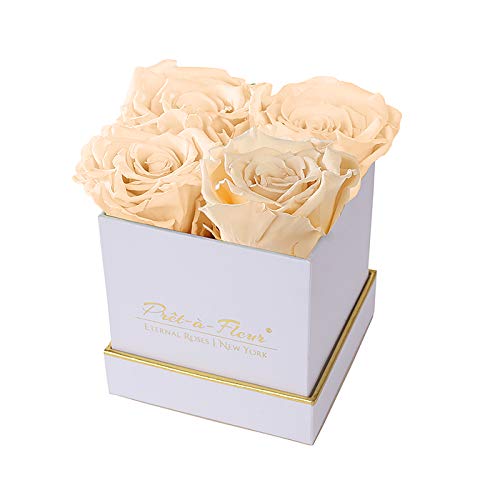 Luxury Preserved Roses in White Box - Long Lasting Champagne Flowers 4