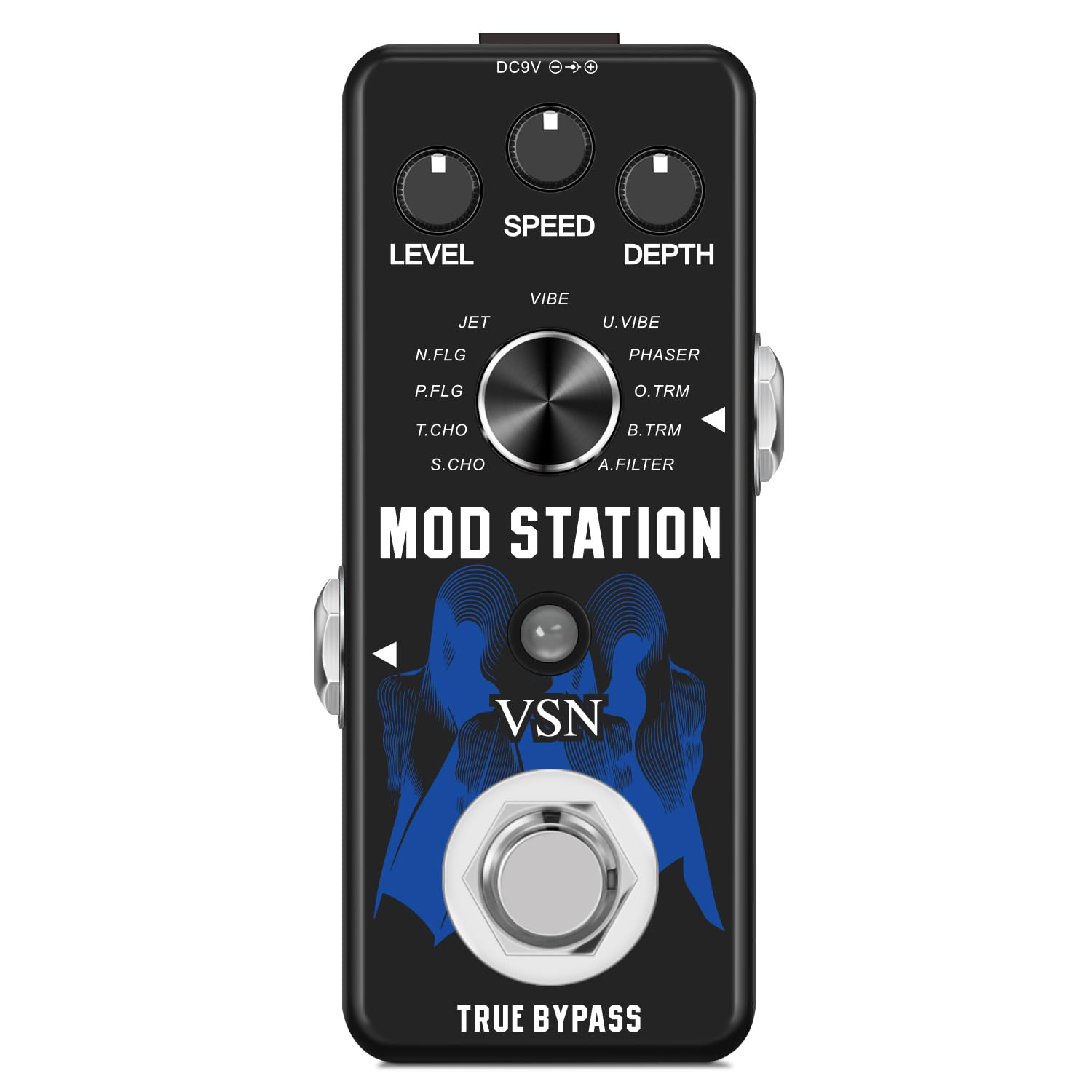 VSN 11-in-1 Modulation Effects Pedal for Electric Guitar - Chorus, Phaser, Flanger, Tremolo, Vibrato & Filter with True Bypass - Perfect for Pedal Boards, Live Performances & Studio Recording