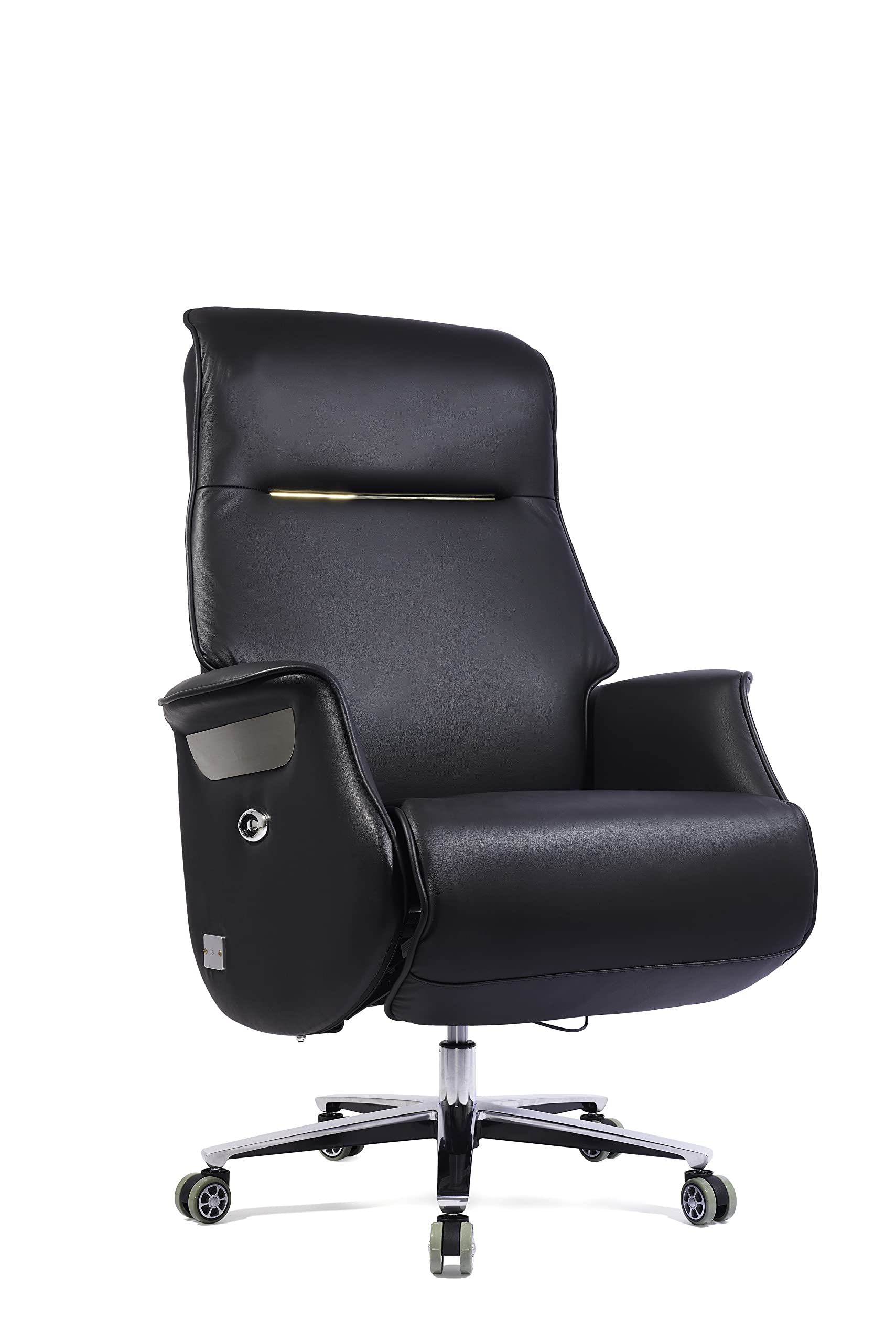 Ergonomic Office Chair with Footrest - Big & Tall Executive Chair, Gaming & Home Office Chair - Genuine & PU Leather for Adults - Perfect for Work, Gaming & Relaxation