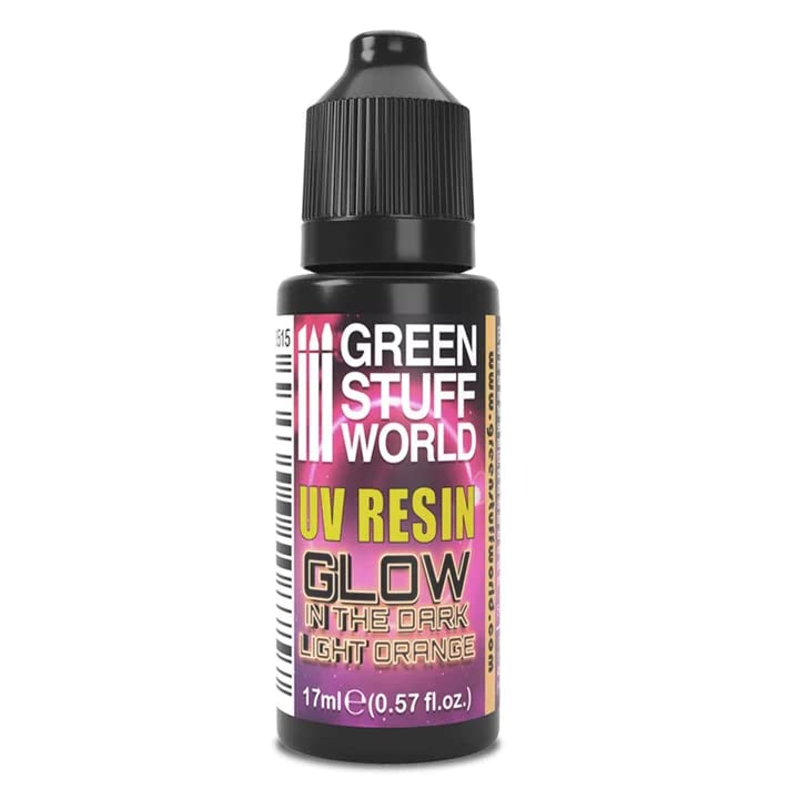 Green Stuff World UV Curing Resin for Models & Miniatures - Glow in The Dark Light Orange | Fast-Curing Epoxy for DIY Crafts, Tabletop Gaming & 3D Printing Projects