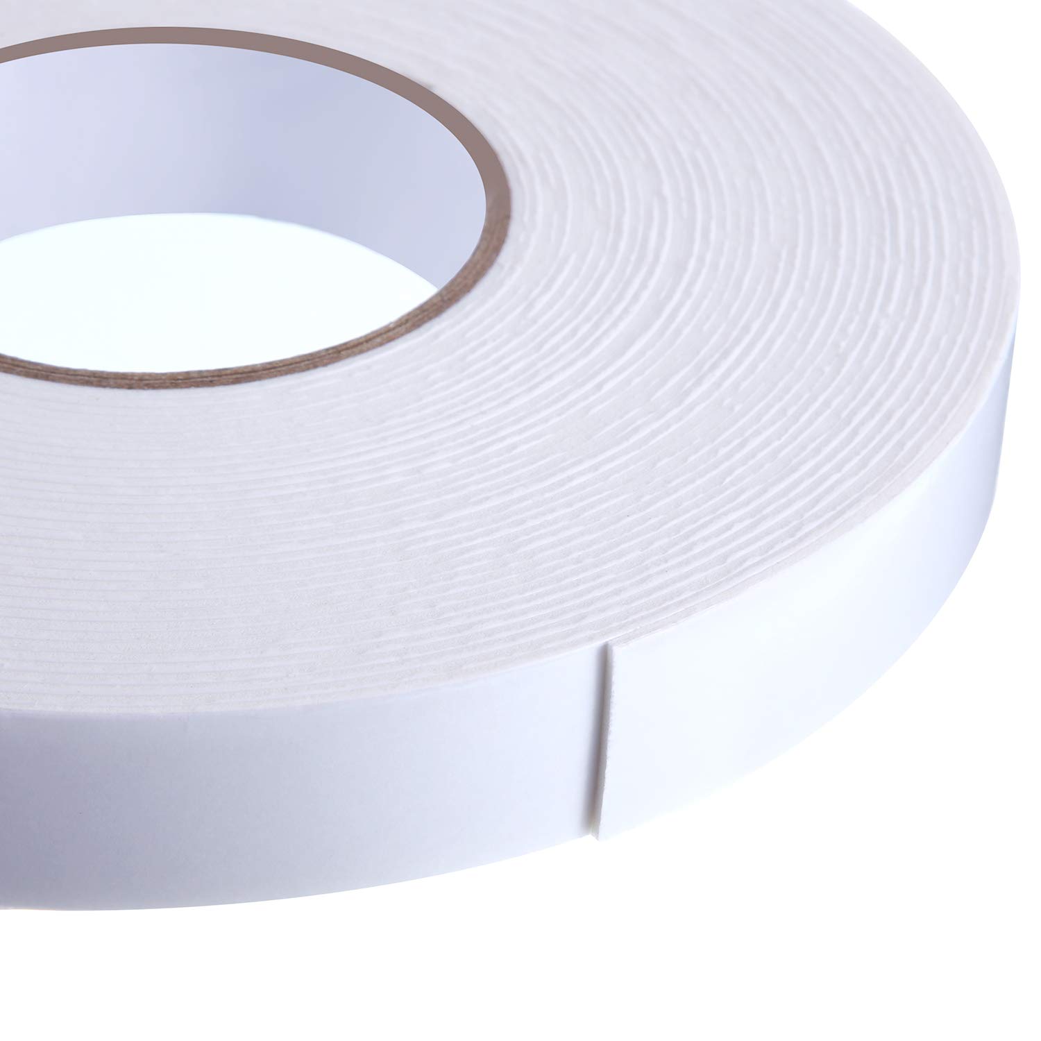 Tatuo 2 Rolls Double Sided Foam Tape - 1 Inch x 50 Feet PE Foam Sponge Mounting Adhesive (White) - Strong Bonding for Home Decor, DIY Projects, and Wall Hanging