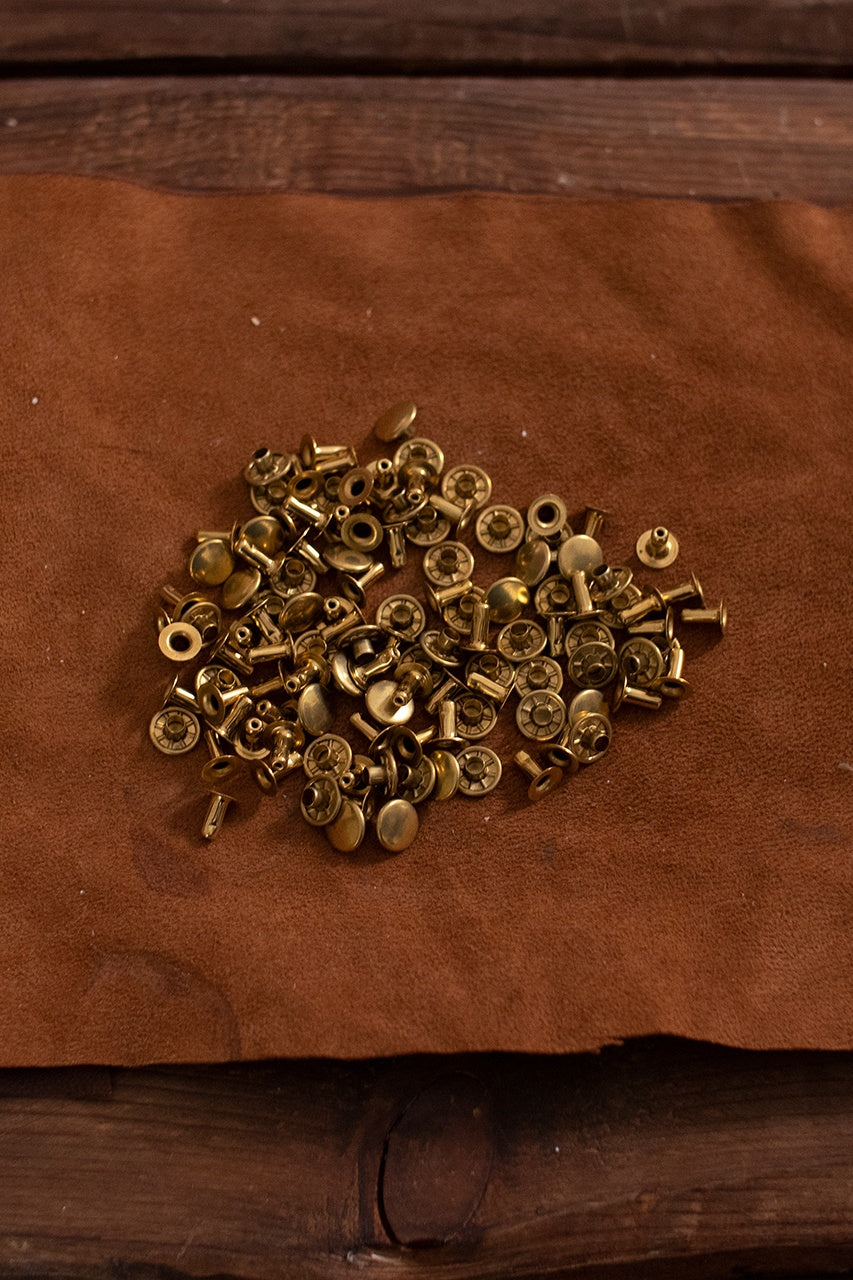 Brass Hollow Rivet KØ9.2 x L8.0mm - Durable Fasteners for Leathercraft, Metalworking & DIY Projects