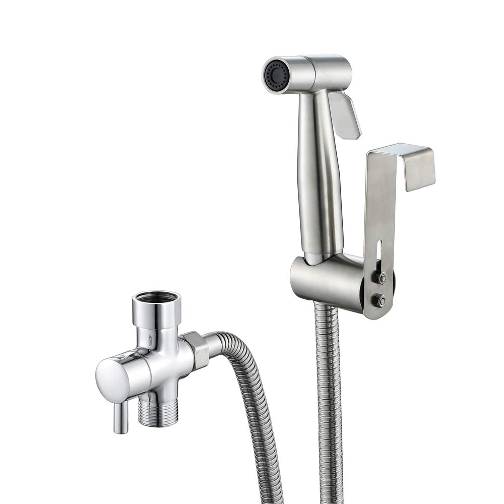 Stainless Steel Toilet Sprayer & Shower Head - High Pressure Bathroom Cleaner for Pet Bathing, Squatting Pan, Floor & Tile Cleaning | Perfect for Home, RV & Outdoor Use