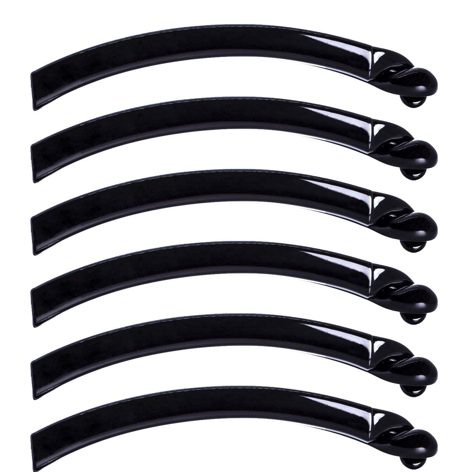 Kiyan 12-Pack Black Plastic Banana Hair Clips - Hair Claw Comb Ponytail Holders for Women & Girls - DIY Crafts, School, Work & Party Hairstyles