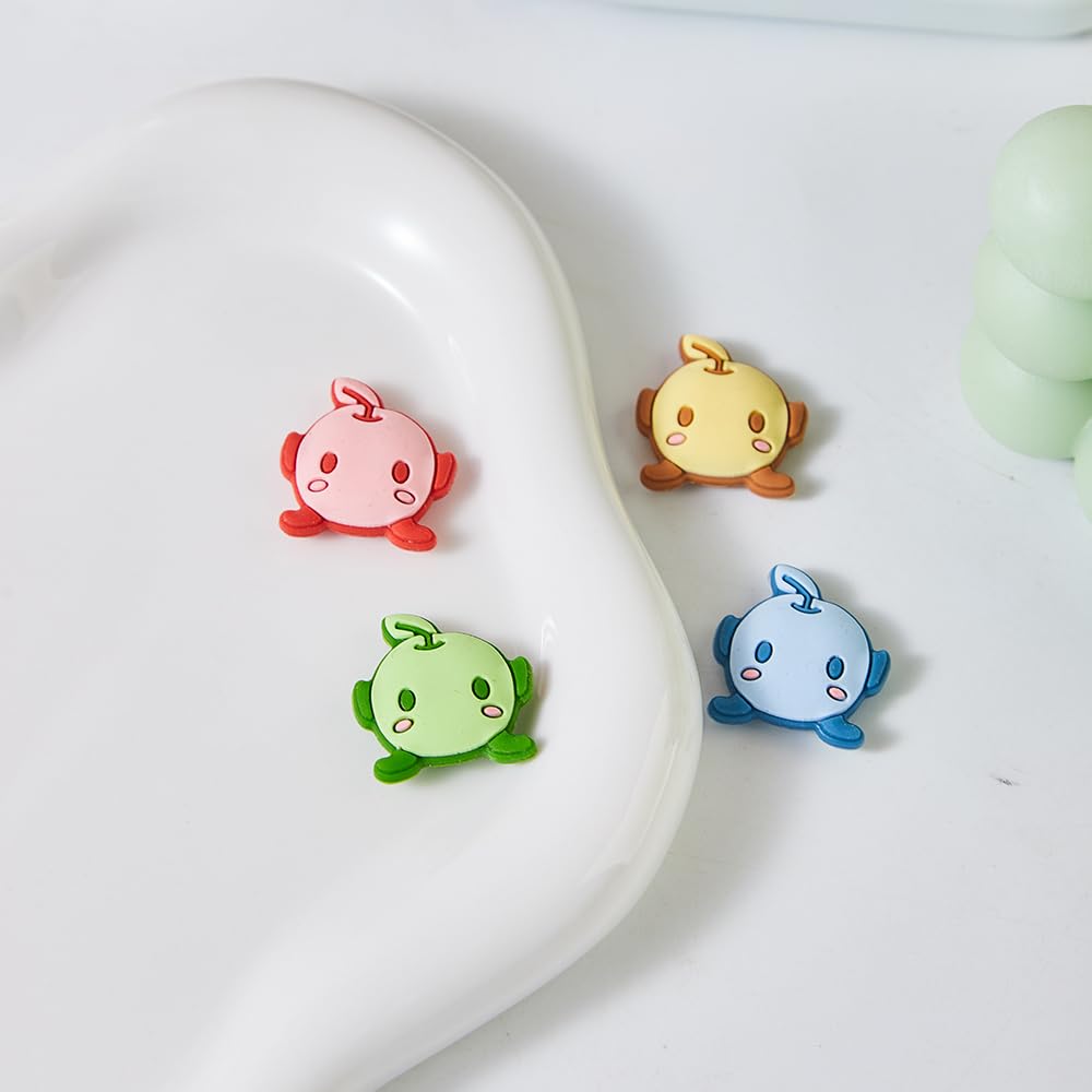Nintendo Switch Thumb Grip Caps - 4PCS Silicone Joycon Grips Cover for Switch Lite/OLED, Kawaii Joystick Caps in Blue Green/Red (Junimo Style) - Ergonomic Gaming Accessories for Comfortable Play Sessions