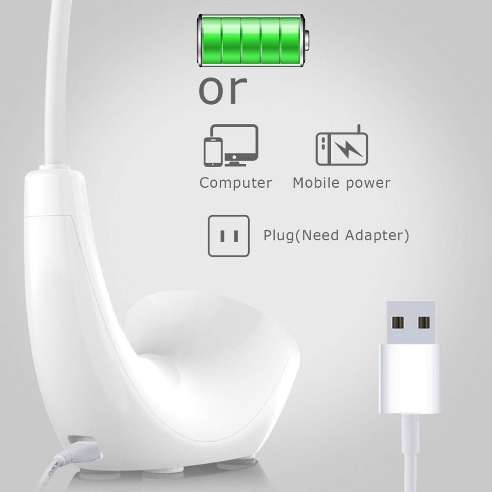 USB LED Desk Lamp with Flexible Neck - Touch Control 3 Brightness Levels - Perfect for Reading, Studying & Bedside Lighting