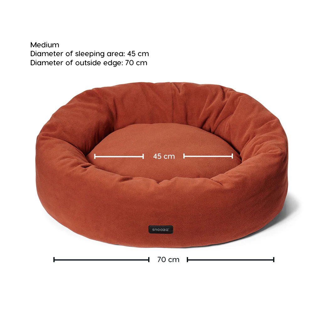 Self-Warming Polar Fleece Pet Bed - Cozy Rust-Colored Cuddler for Dogs & Cats - Perfect for Winter Snuggles & Indoor Lounging
