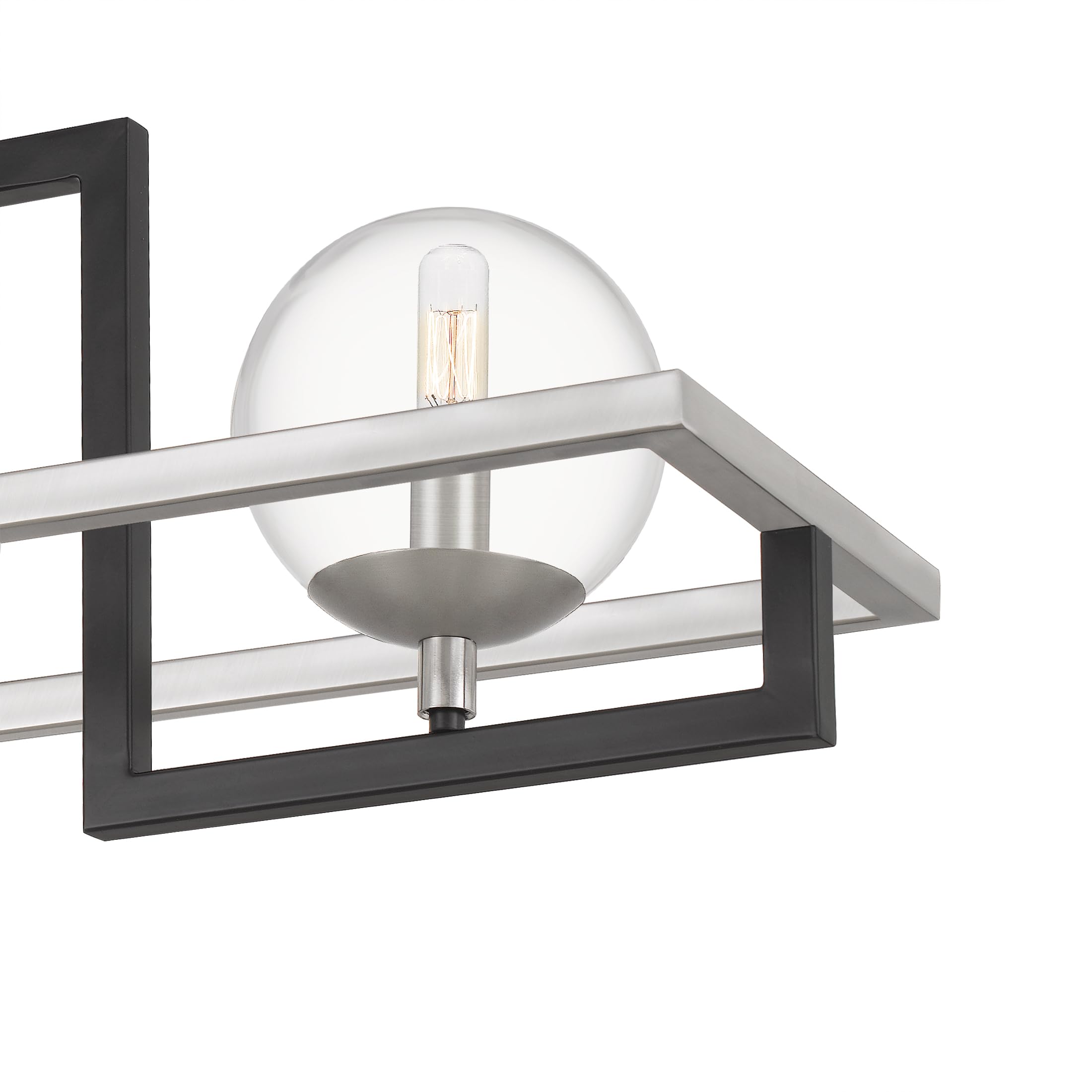 Quoizel Kane 4-Light Earth Black Linear Chandelier - Modern Farmhouse Ceiling Light Fixture for Dining Room, Kitchen Island & Living Room Lighting