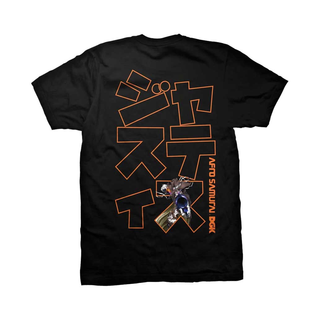 DGK x Afro Samurai Justice Graphic T-Shirt for Men - Black Cotton Streetwear Tee - Perfect for Anime Fans, Hip Hop Culture & Urban Fashion
