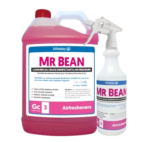 Whiteley Mr Bean Commercial Grade Disinfectant & Air Freshener Spray - Kills 99.9% Germs, Eliminates Odors - Ideal for Offices, Restrooms, Homes & Public Spaces