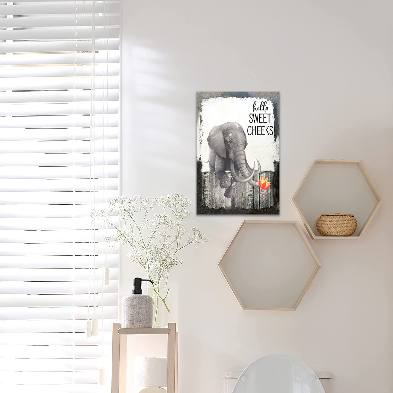 Funny Elephant Canvas Wall Art 16x24