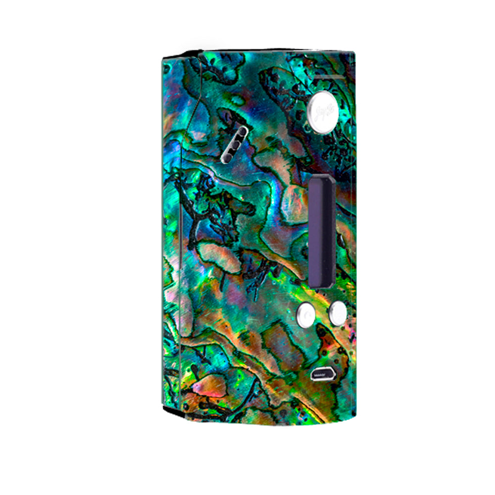 Wismec Reuleaux RX200 Abalone Shell Swirl Neon Green Opalescent Vape Skin - Durable Protective Cover for Vaping Enthusiasts & E-Cigarette Mods