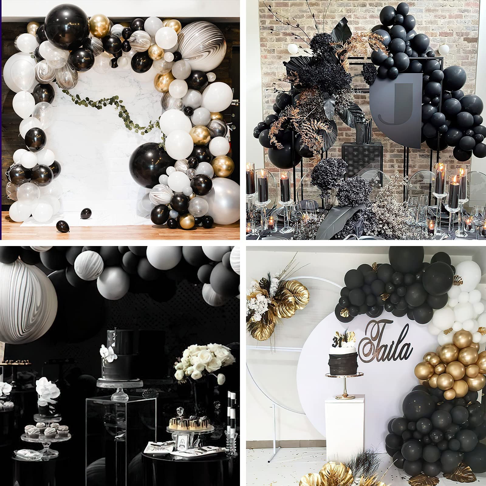 50 Pack 5 Inch Matte Black Balloons for Party Decor - Balloon Garland & Arch Kit - Birthday, Retirement, Halloween Party Supplies - Durable Latex Balloons for Indoor/Outdoor Events & Photo Backdrops
