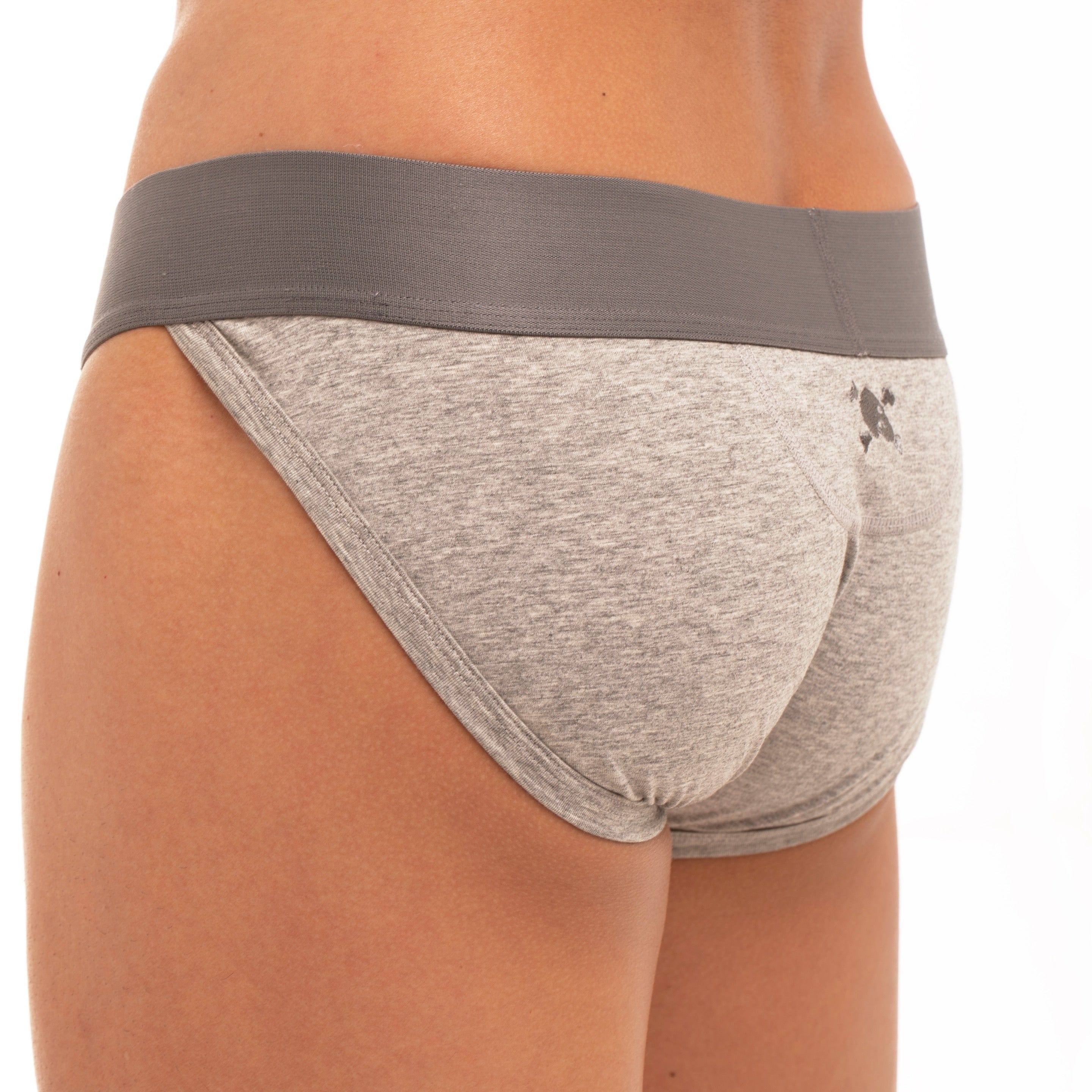 Just the Bones Sport Brief Grey - Comfortable Men's Underwear for Workout & Active Lifestyle