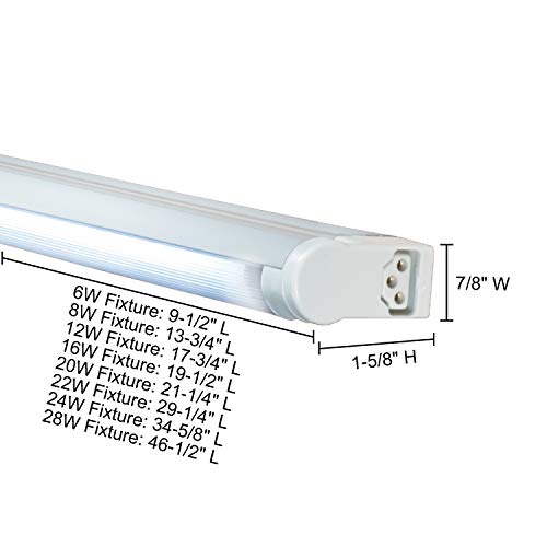 **Jesco Lighting SG4A-28SW/30-S Adjustable 28W T4 Light Fixture, 3000K Warm White, Silver Finish, with On/Off Switch – Perfect for Under Cabinet, Shelf, and Workspace Lighting**