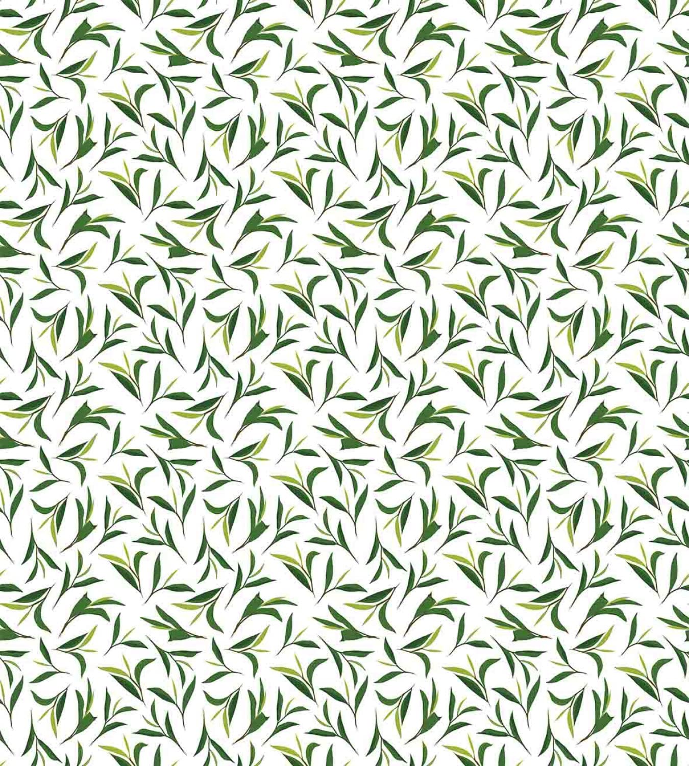Ambesonne Green Tea Leaves Duvet Cover Set - Botanical Art Foliage Nature Illustration Bedding (2 Duvet Covers + 2 Pillowcases, Twin Size, Emerald/White) | Perfect for Tea Lovers' Bedrooms, Nature-Themed Decor & Cozy Home Styling