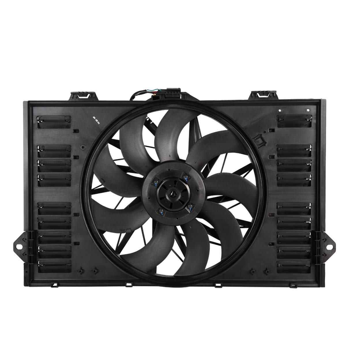 High-Performance DNA MOTORING OEM-RF-0005 Radiator Cooling Fan Assembly - Direct Replacement for 2010-2016 Porsche Panamera | Improved Cooling Efficiency | Black | Perfect for Hot Weather & Performance Driving