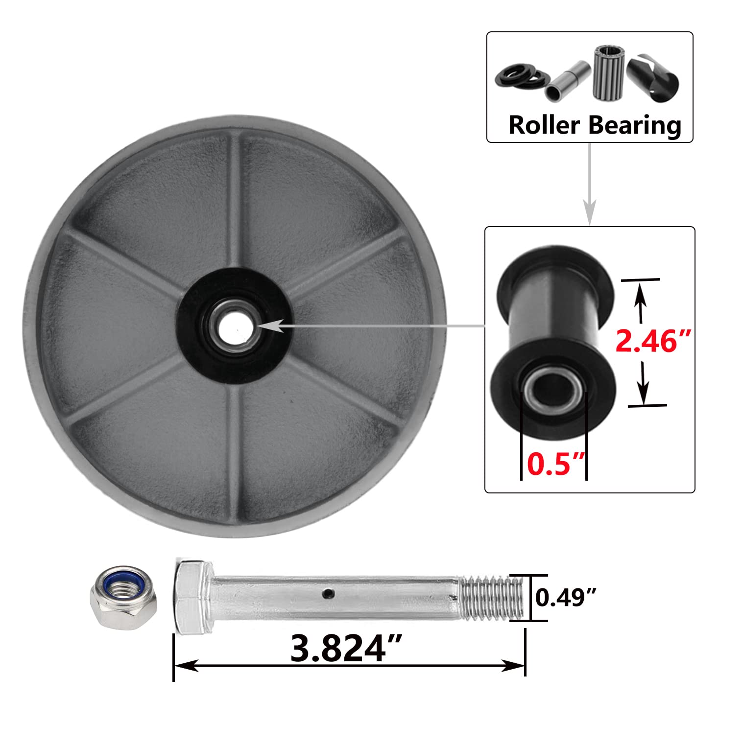 Heavy Duty 6-Inch Steel Cast Iron Caster Wheels - Set of 4 with 5000LB Capacity (4 Swivel) for Tool Boxes, Workbenches, Industrial Equipment & Workshop Applications