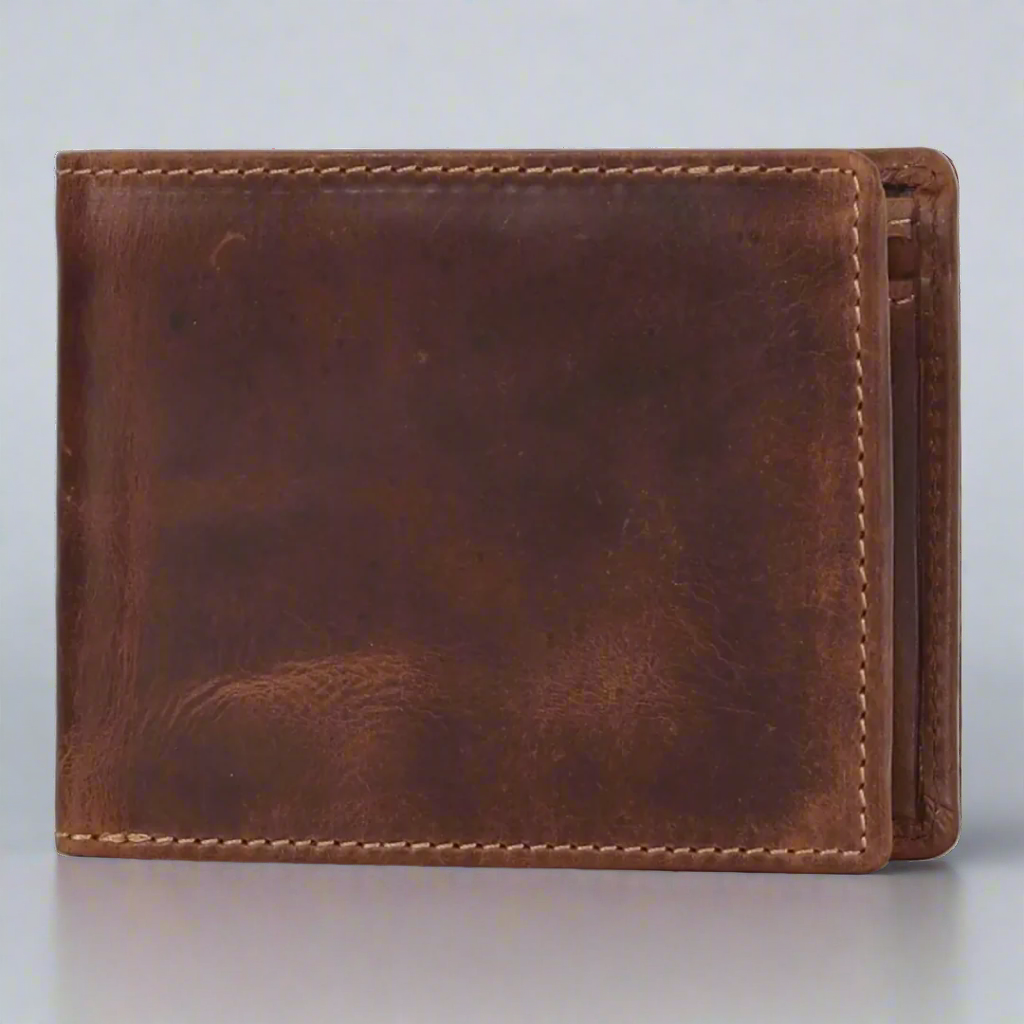 Premium MET Men's Hunter Genuine Leather Wallet with RFID Protection & Coin Pocket - Slim Bifold Wallet for Cash, Cards & ID - Perfect for Everyday Use, Travel & Gifting