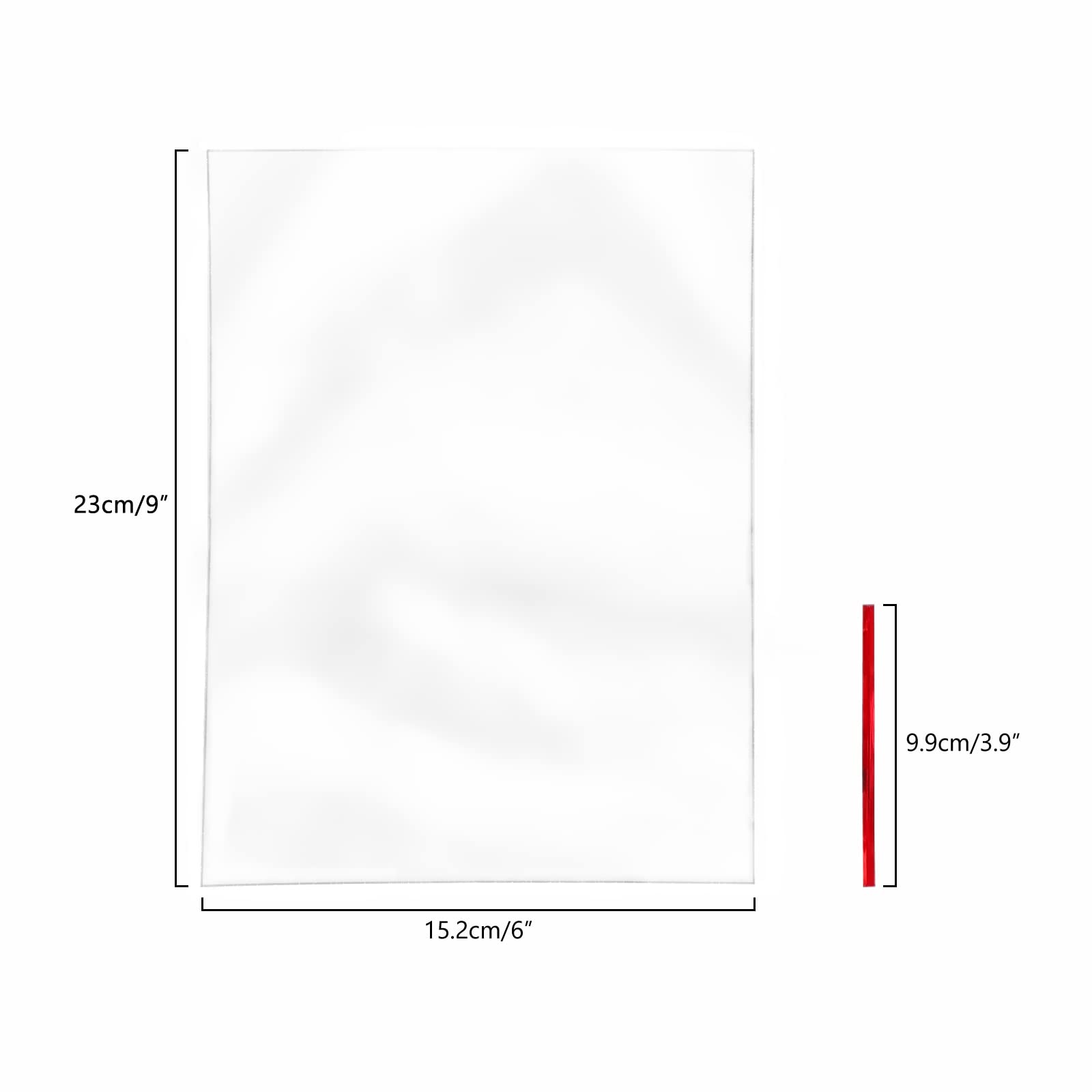 100PCS 6x9 Inches Clear Cellophane Bags with 4
