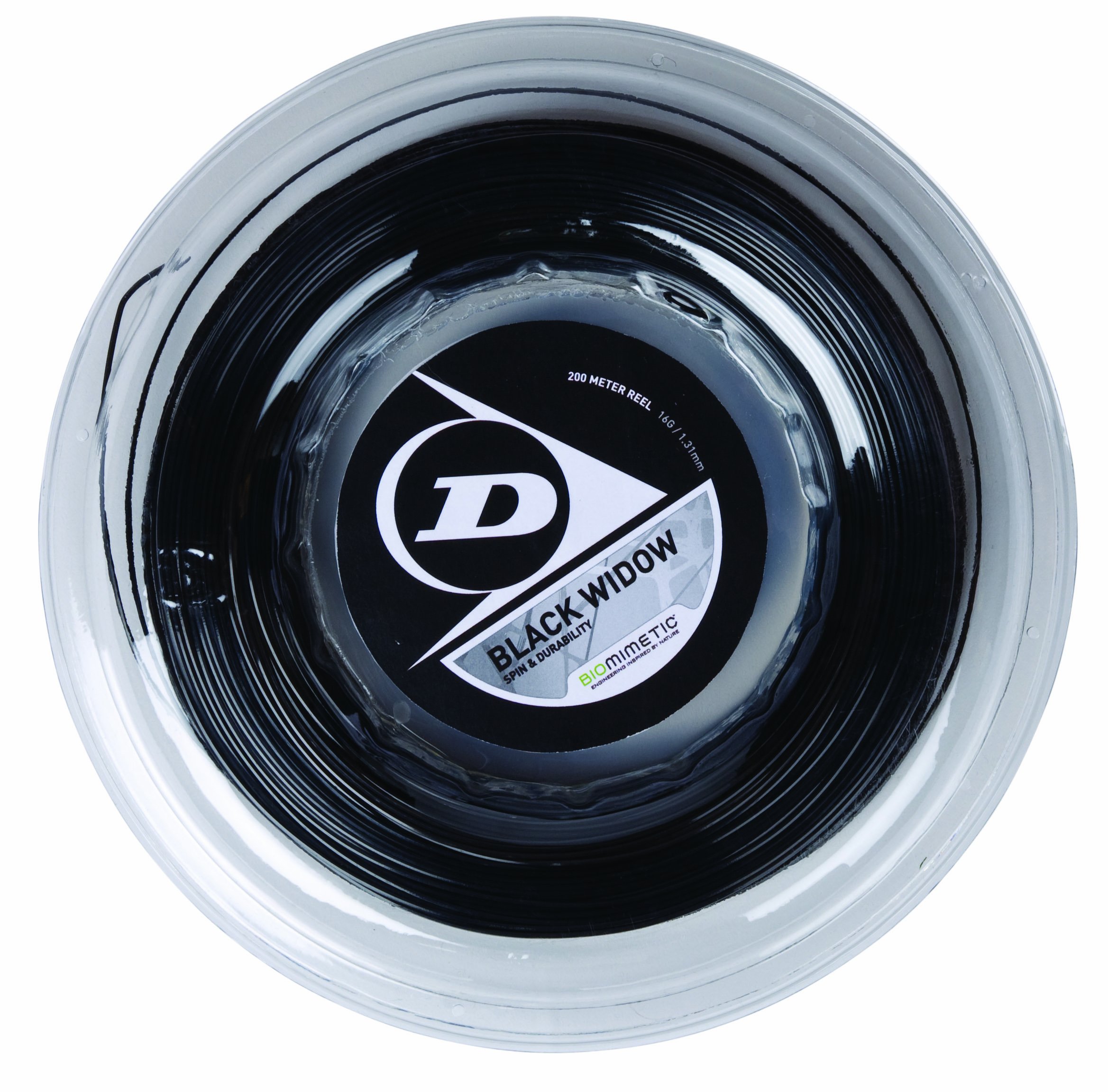 Dunlop Sports 200M/660ft Black Tennis String Reel - Premium Nylon String for Tennis Rackets, Ideal for Recreational & Competitive Players, Perfect for Stringing Machines & DIY Racquet Maintenance