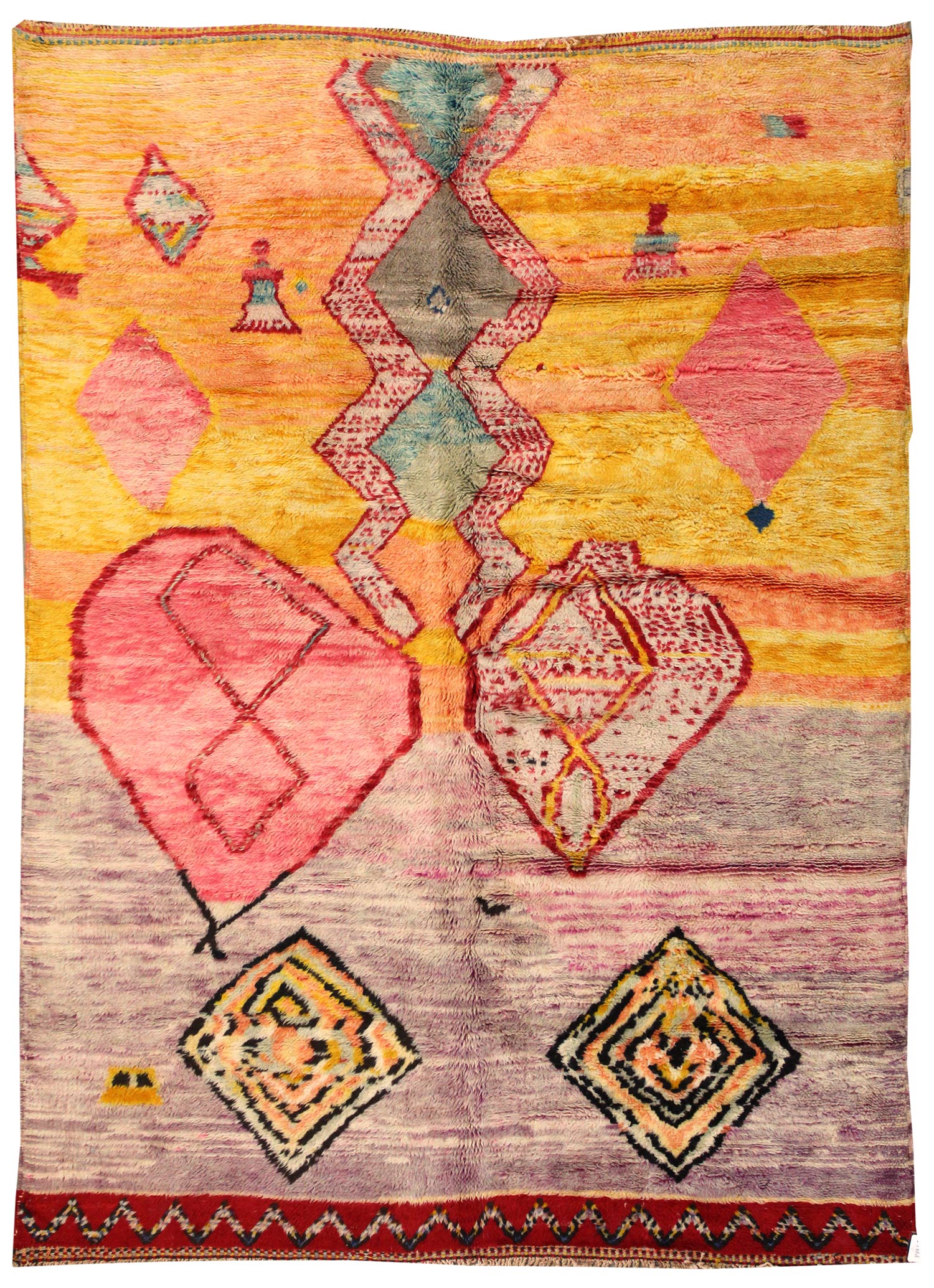Handwoven Beni Ouraine Tribal Rug - Authentic Moroccan Berber Carpet, J61082 - Perfect for Boho Living Room, Bedroom Decor & Cozy Home Accents
