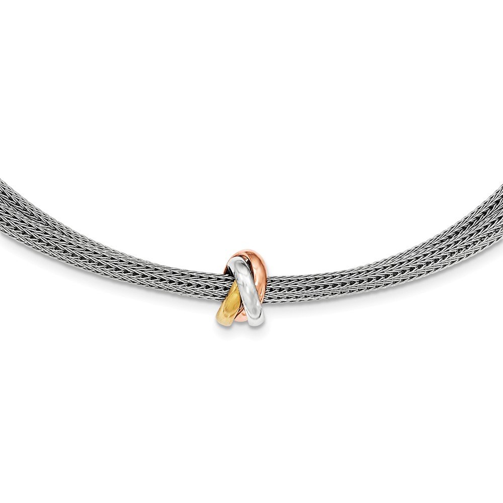 925 Sterling Silver Polished Rose Gold Mesh Necklace for Women - Elegant Layered Chain Jewelry for Party, Date Night & Special Occasions
