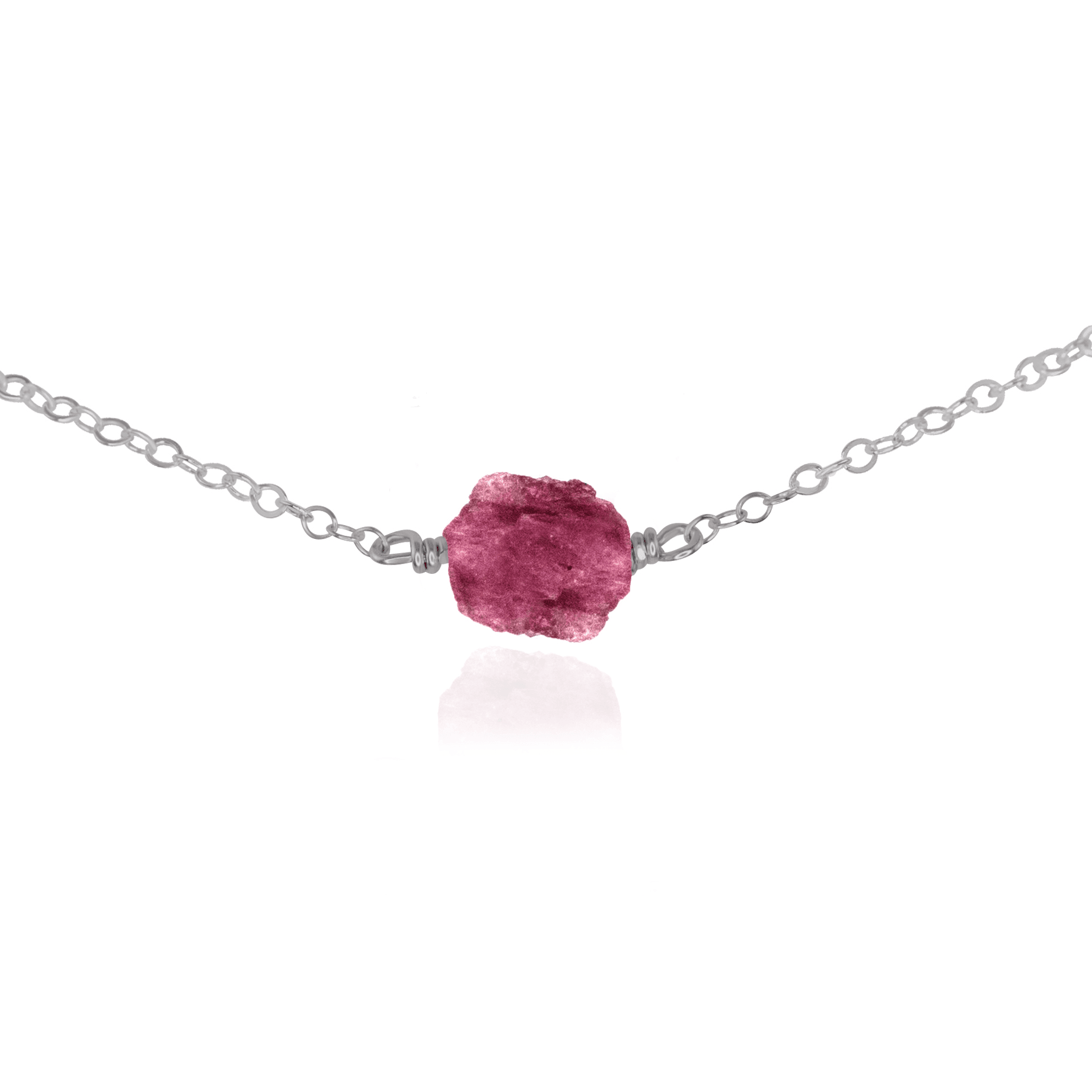 Natural Raw Pink Tourmaline Crystal Nugget Choker Necklace - Healing Stone Jewelry for Women, Spiritual Gift, Boho Style Accessory | Perfect for Meditation, Yoga & Energy Healing
