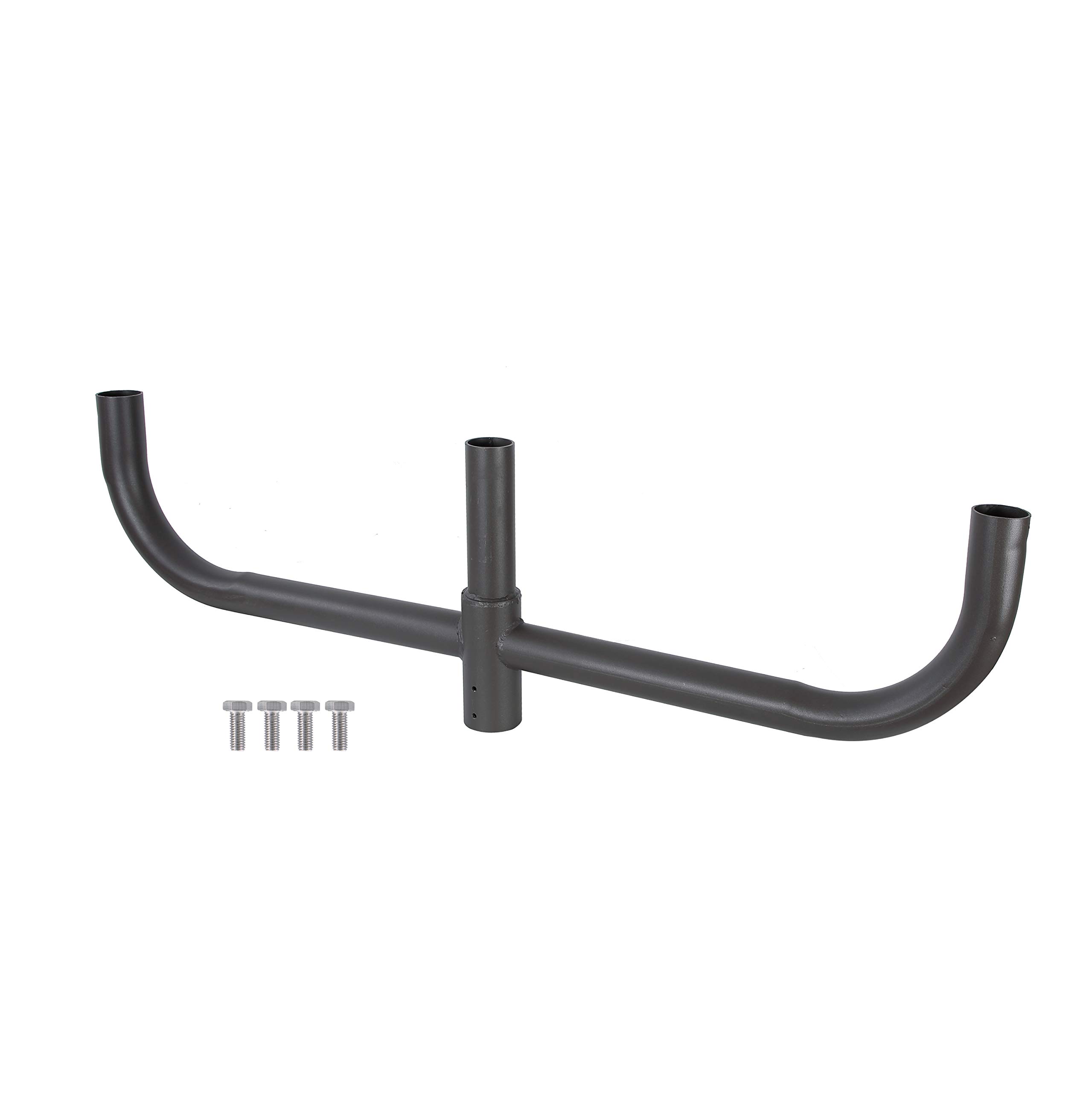 180 Degree Bullhorn Bracket for 3 Lights - Heavy Duty Round Pole Mounting Bracket with 2 3/8 Inch Slip Fitter Tenon - Perfect for Parking Lot Lights, Street Lights & Outdoor Lighting Fixtures - Ideal for Commercial and Industrial Lighting Applications