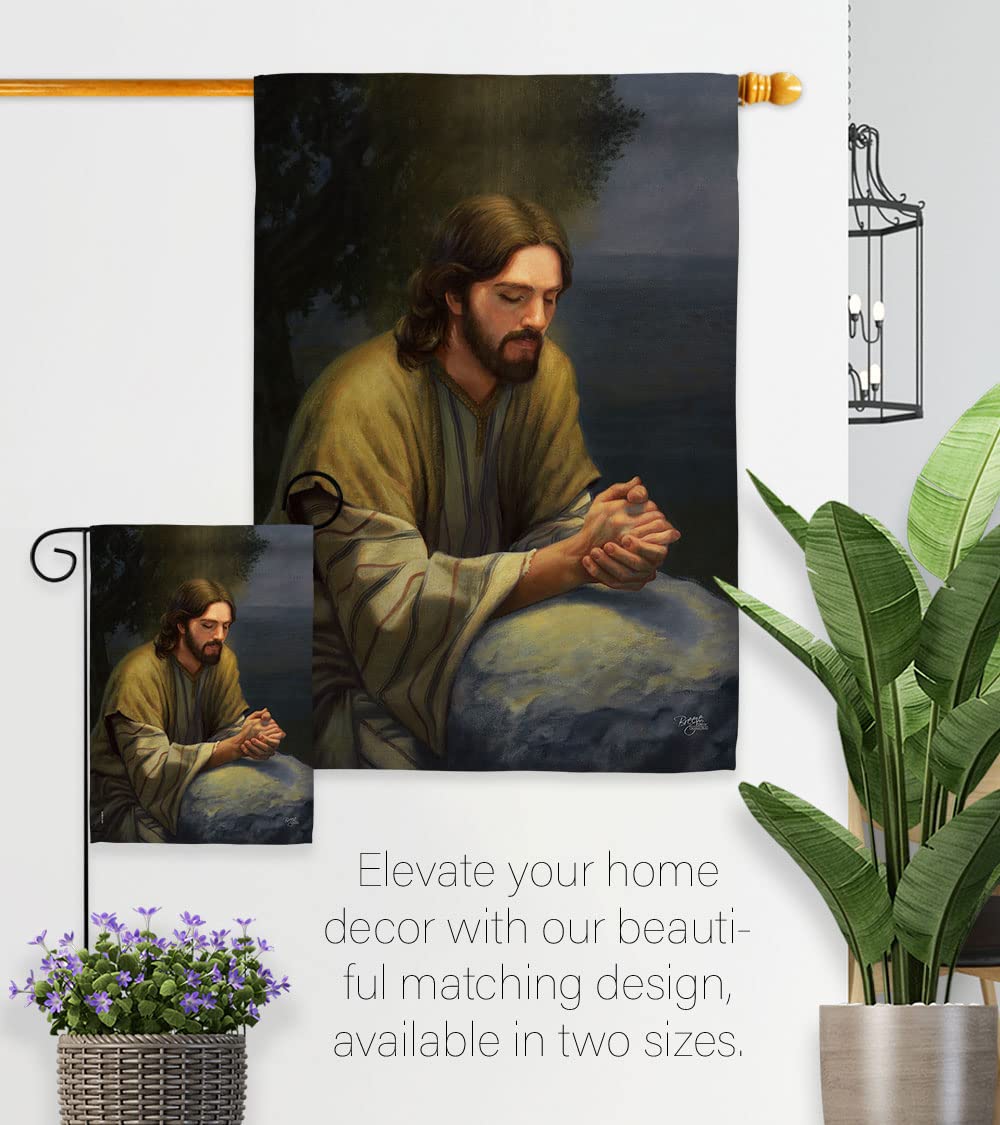Breeze Decor Inspirational Faith Flag Set 28x40 with Pole - Home & Garden Decor