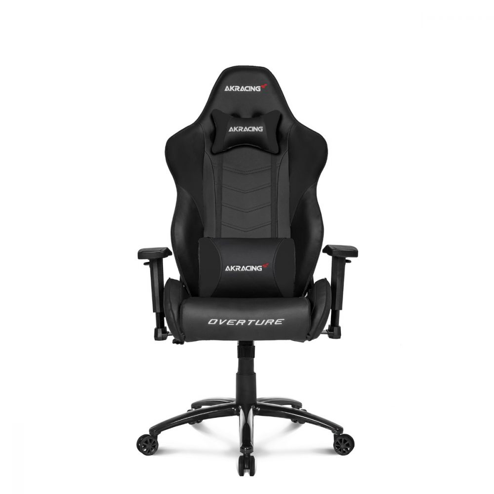 AKRacing Overture Ergonomic Gaming Chair - Black - High Back Racing Style PC Gaming Chair with Adjustable Lumbar Support & Headrest - Perfect for Esports, Office & Home Gaming Setup