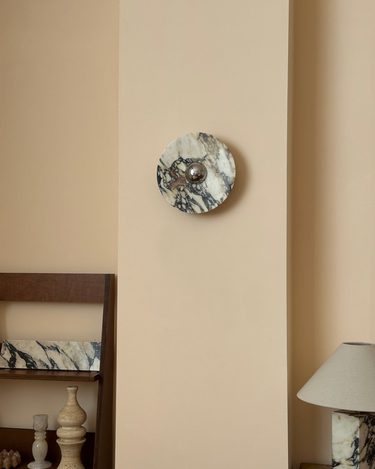 Calacatta Marble Wall Sconce Light - Modern Gold Finish Bathroom Vanity Lighting for Bedroom, Hallway & Living Room Decor
