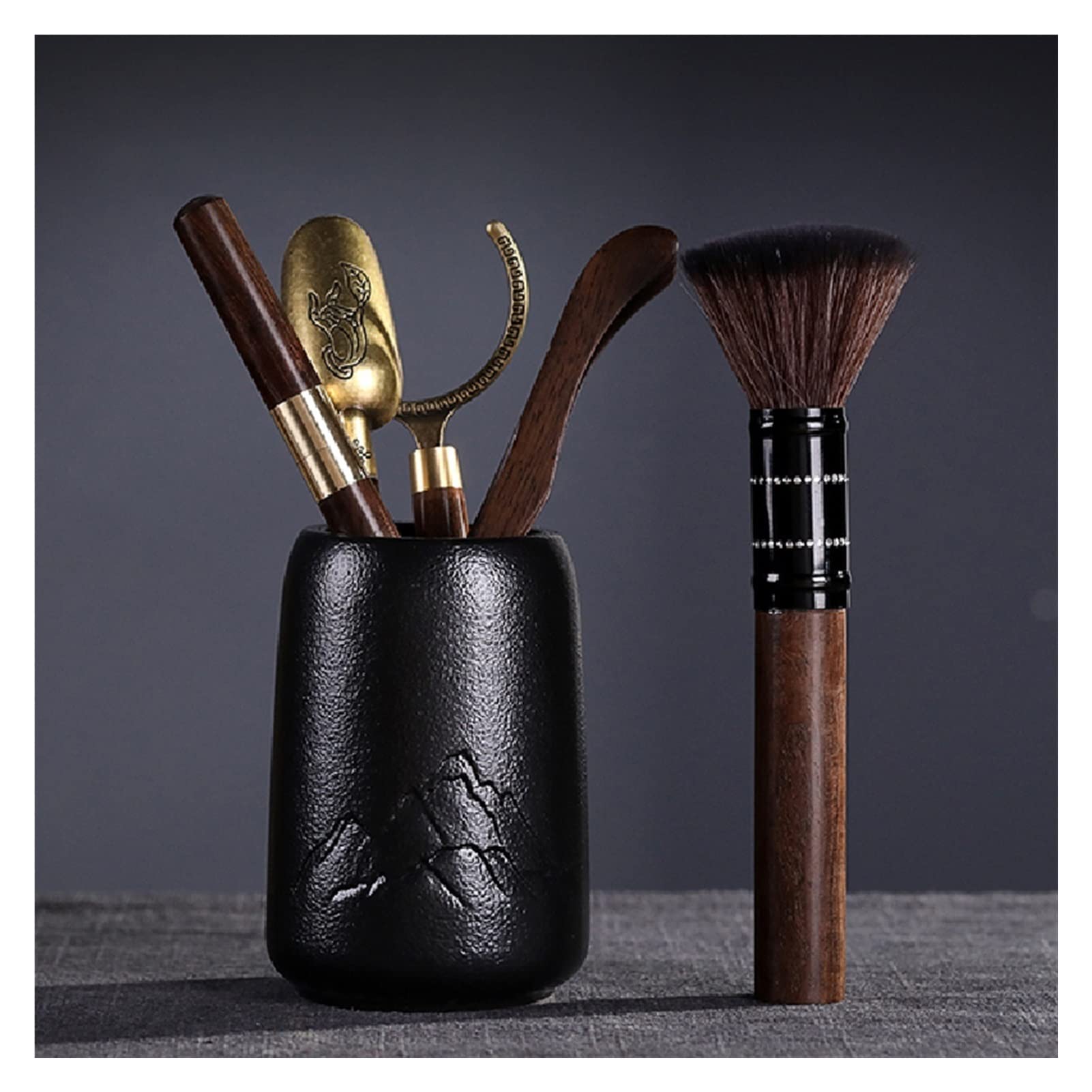 Premium Chinese Kung Fu Tea Set - 6-Piece Ceremonial Tea Accessories with Clip & Spoon (Color A) - Perfect for Home, Office & Traditional Tea Ceremonies