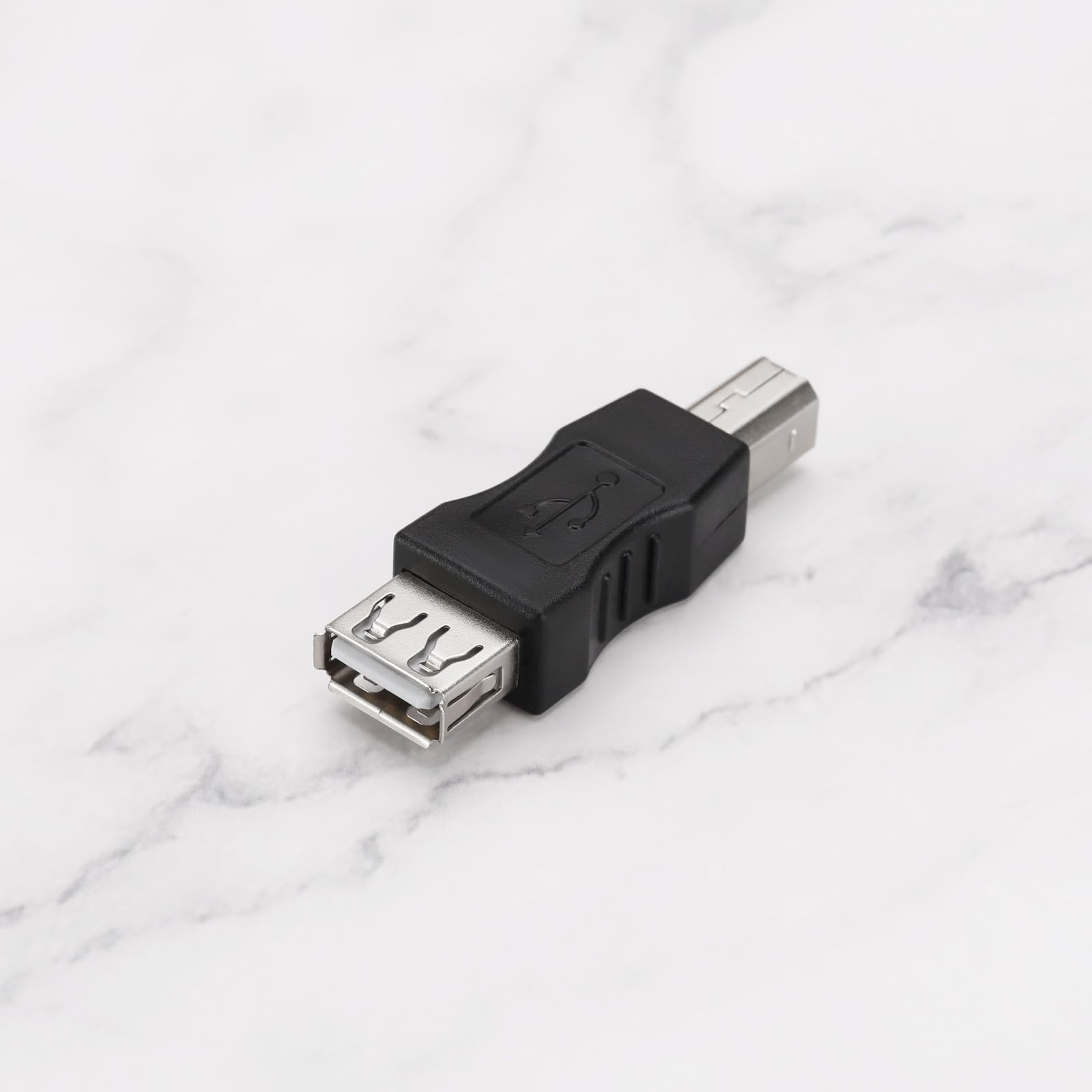 4PCS USB 2.0 A Female to B Male Printer Adapter Converter - 52.5x16.8mm Black Connector Plug for Printer, Scanner, Fax Machine - Perfect for Office Equipment & Home Printing Setup