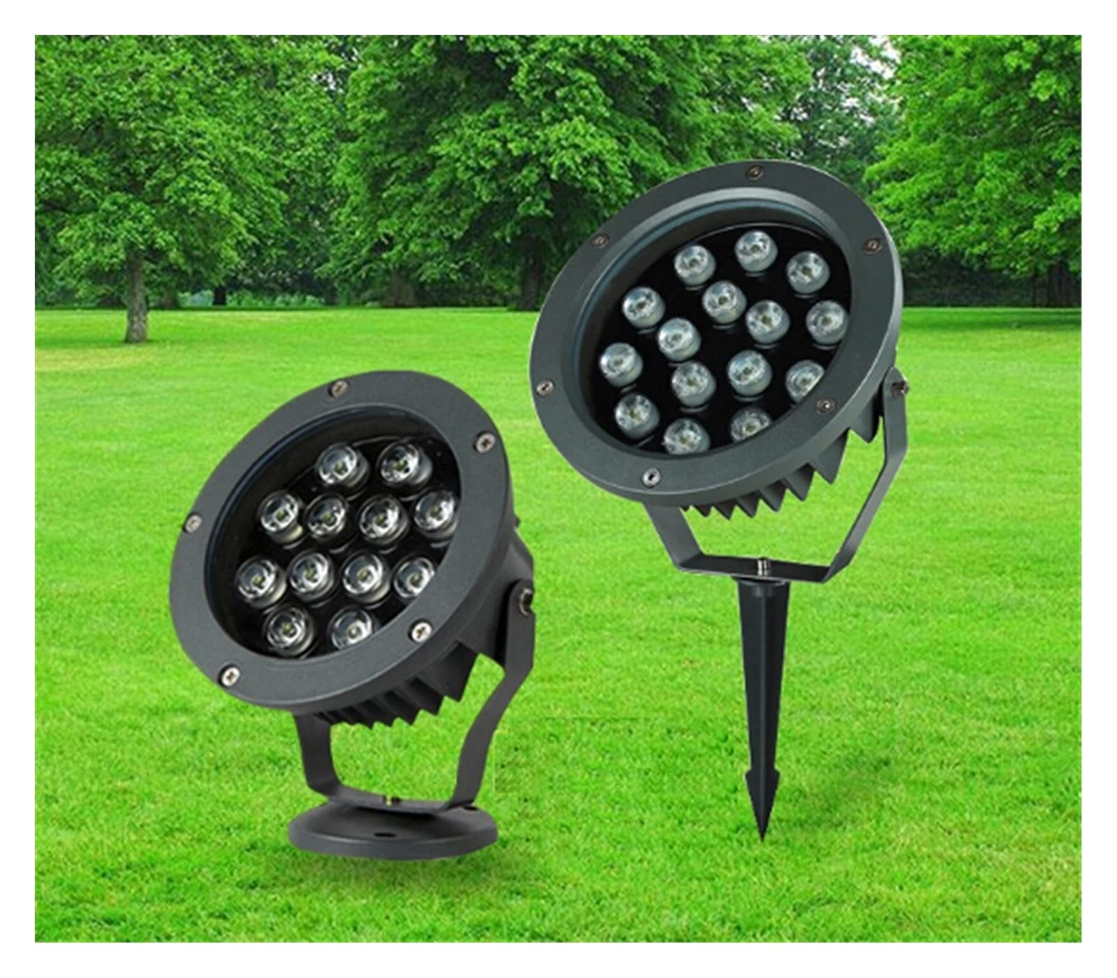 18W Spike Outdoor Landscape Lights - Warm White Garden Pathway Lights for Lawn, Yard & Walkway | Weatherproof Solar LED Spotlights for Patio, Driveway & Backyard Decor