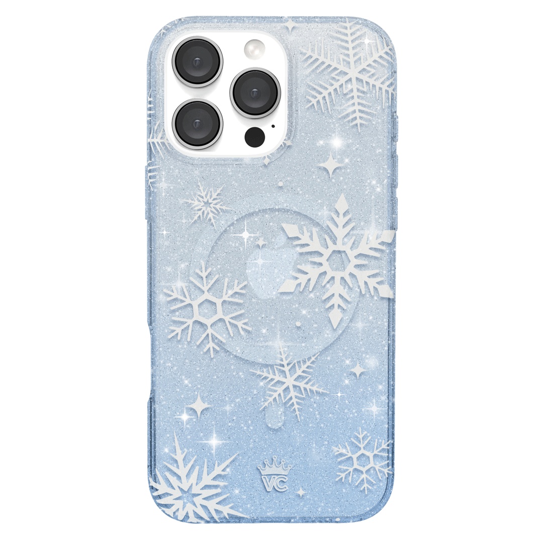 Snow Angel Glitter iPhone Case - Sparkly Protective Phone Cover for iPhone 13/14/15 - Perfect for Winter Holidays, Christmas Gifts & Festive Occasions