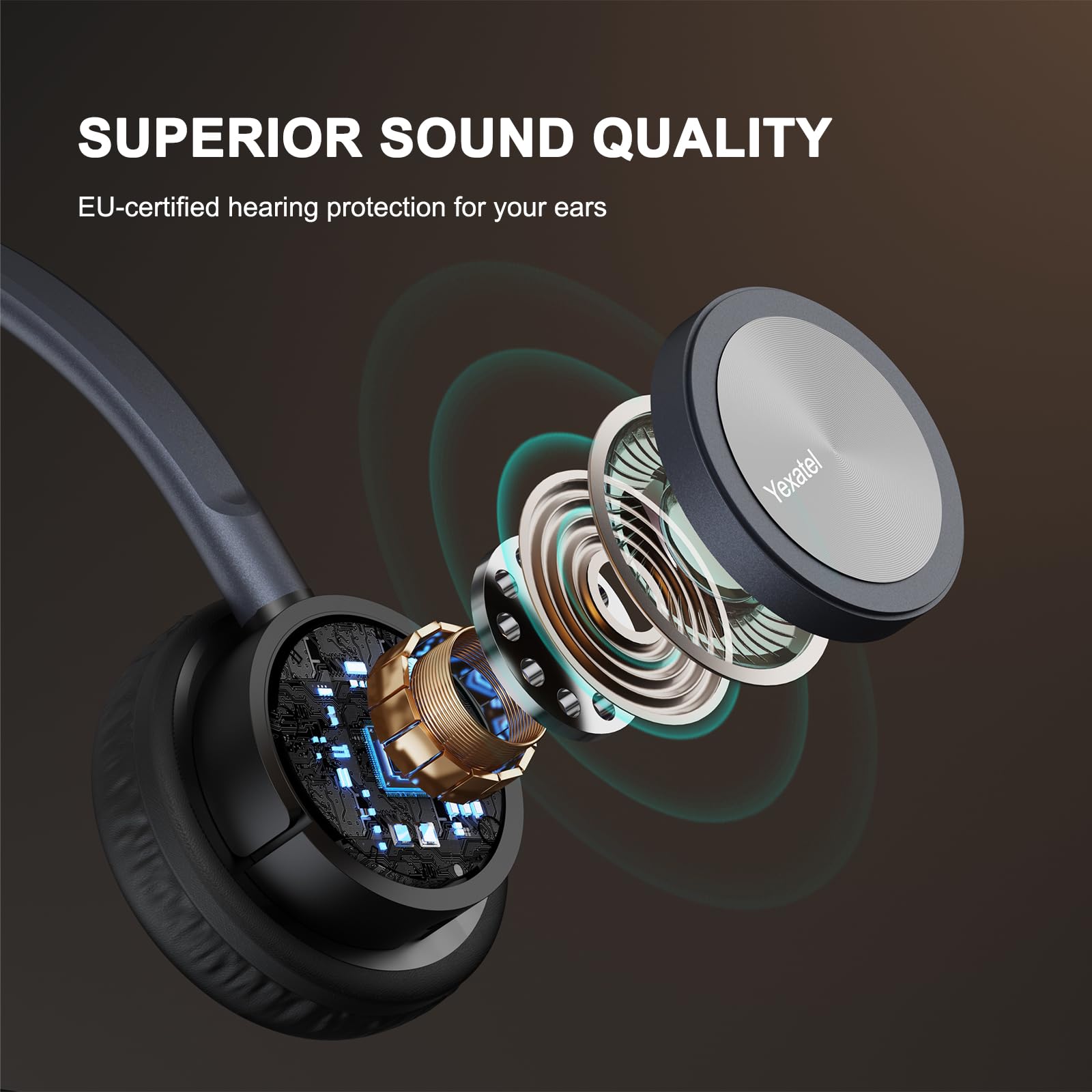 Single Ear USB Headset for PC - Lightweight Office Headset with Noise Cancelling Mic & Mute Button | Compatible with Teams, 3CX, Zoom | Perfect for Call Centers, Remote Work & Home Office (Y809BUC, Blue) | Ideal for Long Work Hours & Online Meetings