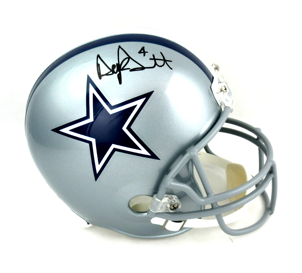 Authentic Dak Prescott Signed Dallas Cowboys Riddell Full-Size Football Helmet - Limited Edition Collectible for NFL Fans & Sports Memorabilia Enthusiasts - Perfect for Display, Gifting, and Game Room Decor