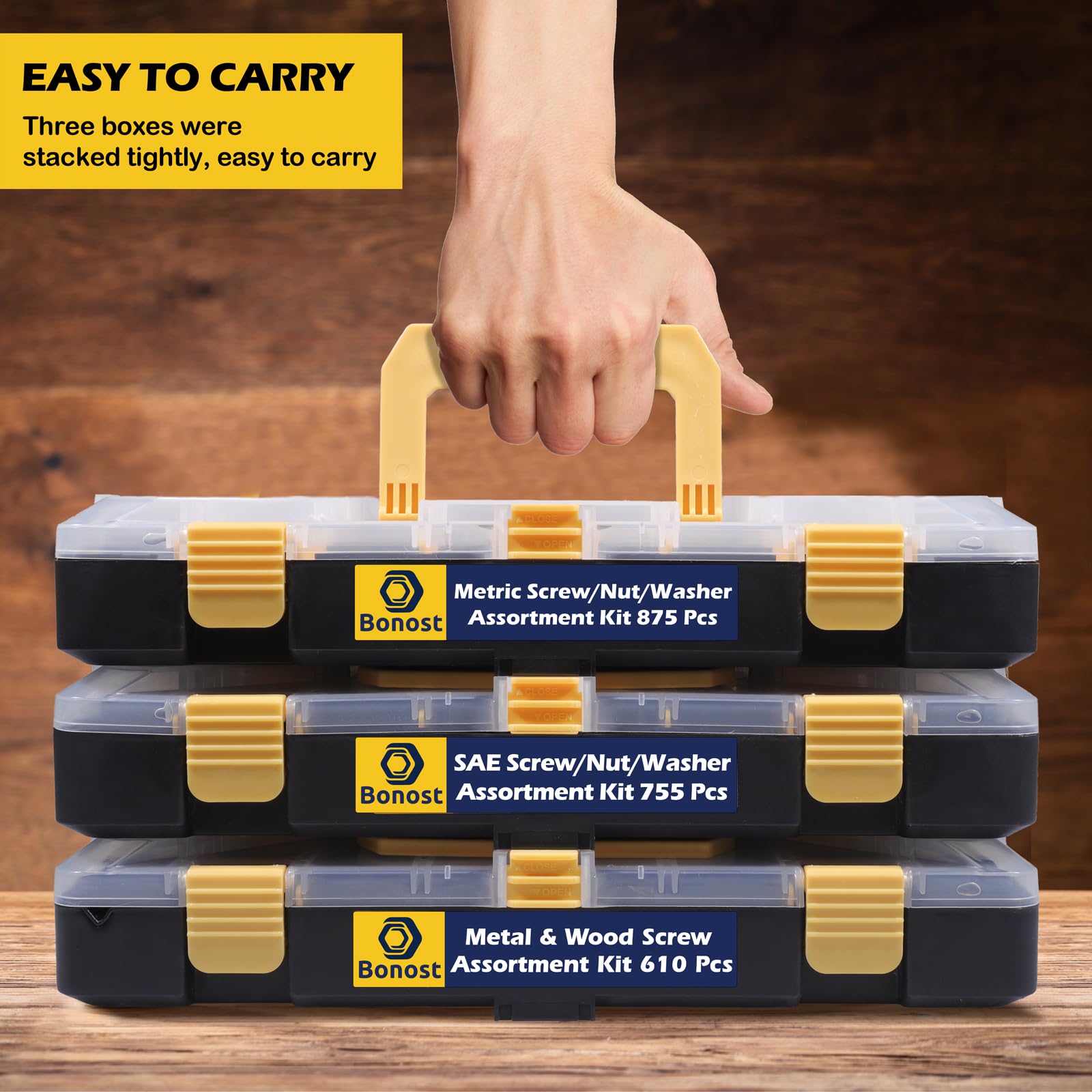 2240-Piece Hardware Assortment Kit - Metric & SAE Machine Screws, Nuts, Bolts, Washers (3 Trays) - Perfect for DIY, Home Repair, Automotive, and Electronics Projects