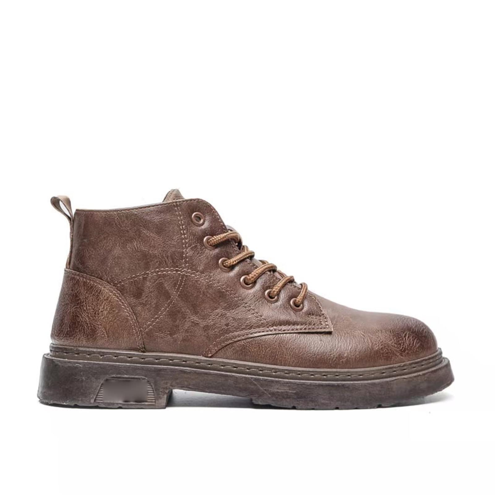 GAGC Men's Autumn Martin Boots - High Top Work Boots, Retro Desert Boots for Men, Brown Leather Shoes Size 10.5 - Perfect for Outdoor Hiking, Casual Wear & Work