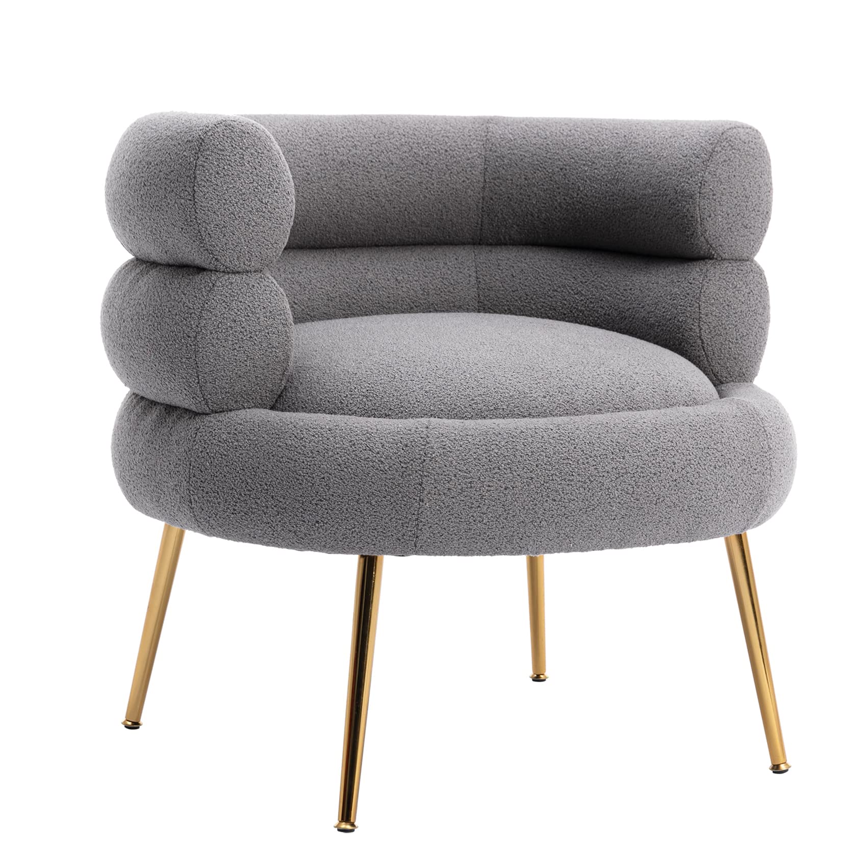 Modern Accent Chair for Living Room - Upholstered Club Chair with Metal Legs, Fabric Reading Armchair for Bedroom, Dorm, Office - Dark Grey - Perfect for Small Spaces & Cozy Corners