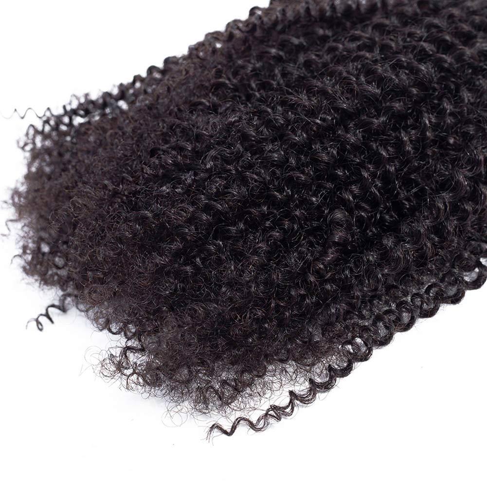 ISEE Hair 100% Unprocessed Afro Kinky Curly Human Hair Bundles - 9A Mongolian Virgin Hair Weave - Natural Black Color (20 22 24 Inches) - Perfect for Protective Styles, Wig Making & Natural Hair Extensions