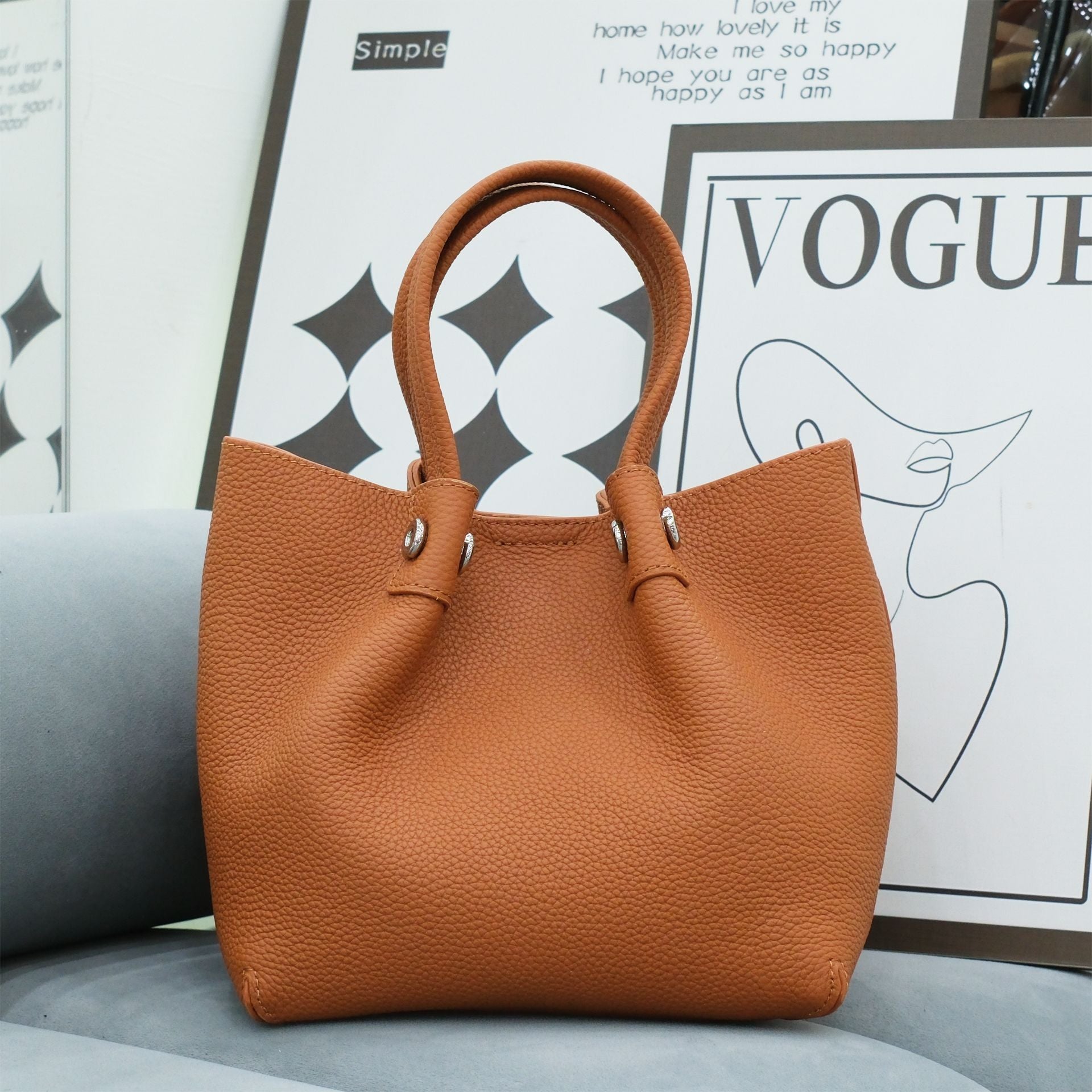 Premium Genuine Leather Carryall Tote Bag for Women & Men - Stylish & Durable Travel, Work & Everyday Use