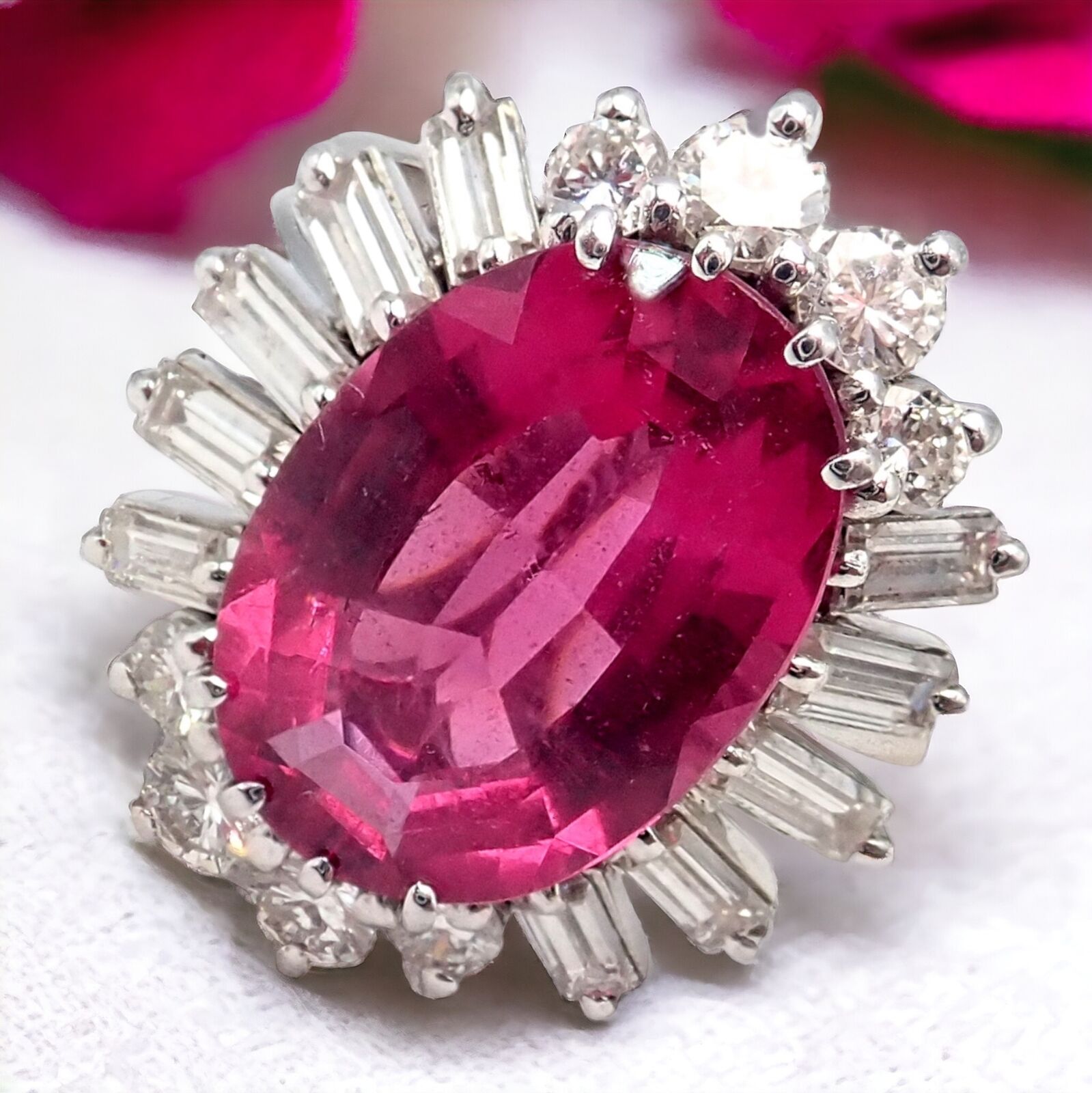 Authentic H. Stern 18k White Gold Diamond & Pink Tourmaline Ring & Earrings Set | Luxury Jewelry Gift for Women | Perfect for Weddings, Anniversaries & Special Occasions