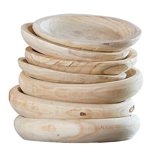 Santa Barbara Design Studio Natural Paulownia Wood Bowl - Large Handcrafted Wooden Serving Bowl for Salads, Fruits & Decor - Perfect for Farmhouse & Rustic Kitchen Decor